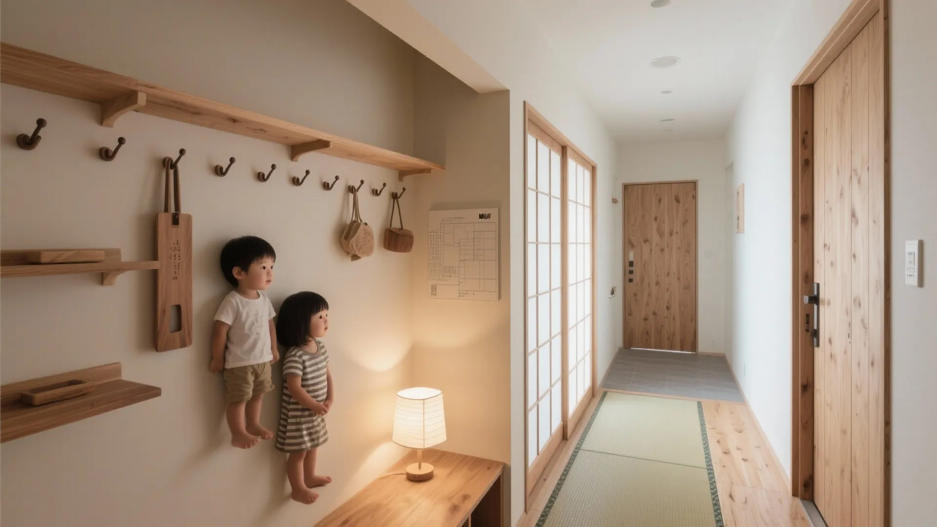 Tips 2: 家族別の玄関収納と回遊動線で渋滞を解消（動線規劃）