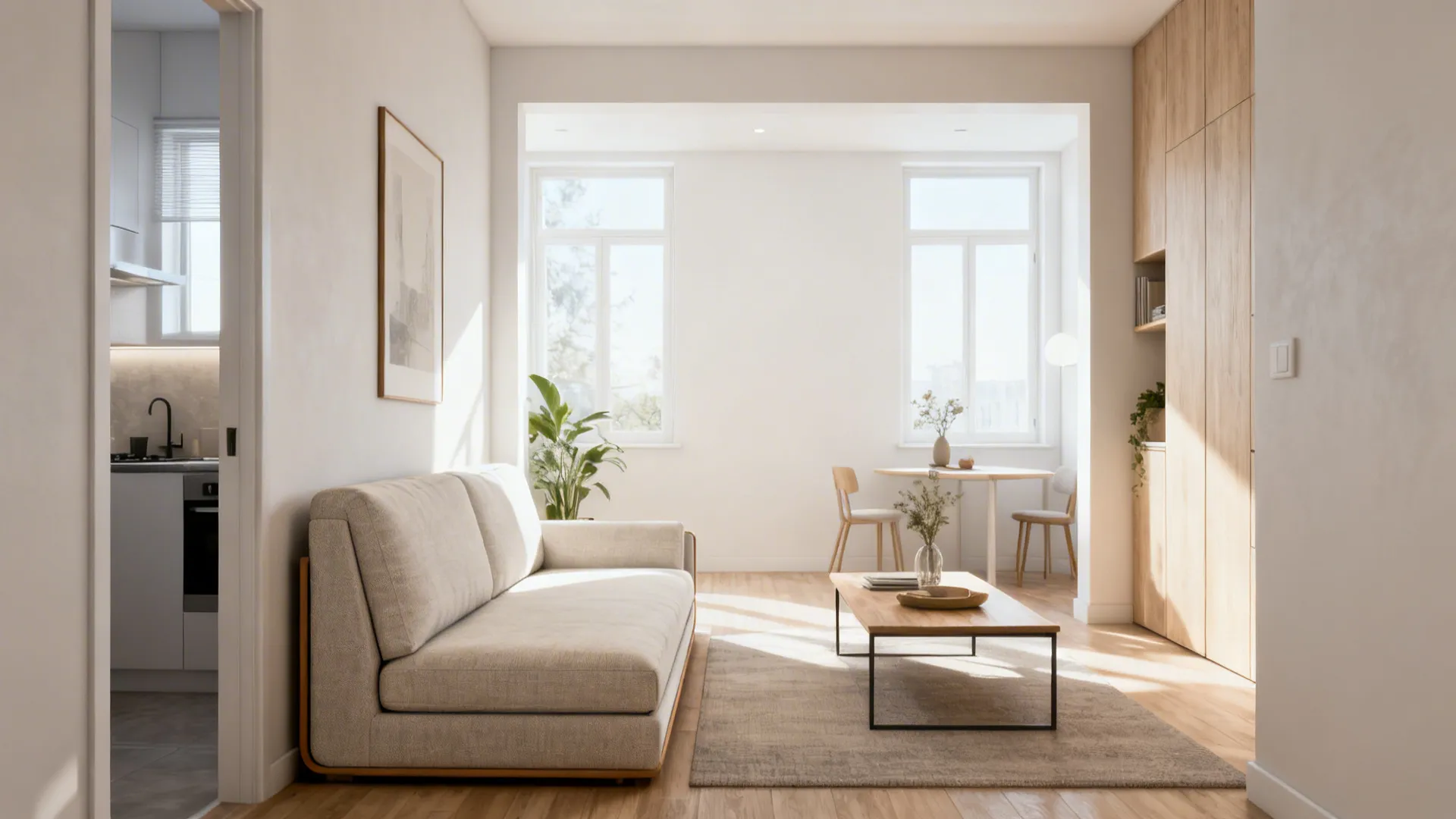 4. Settee with a slim chaise