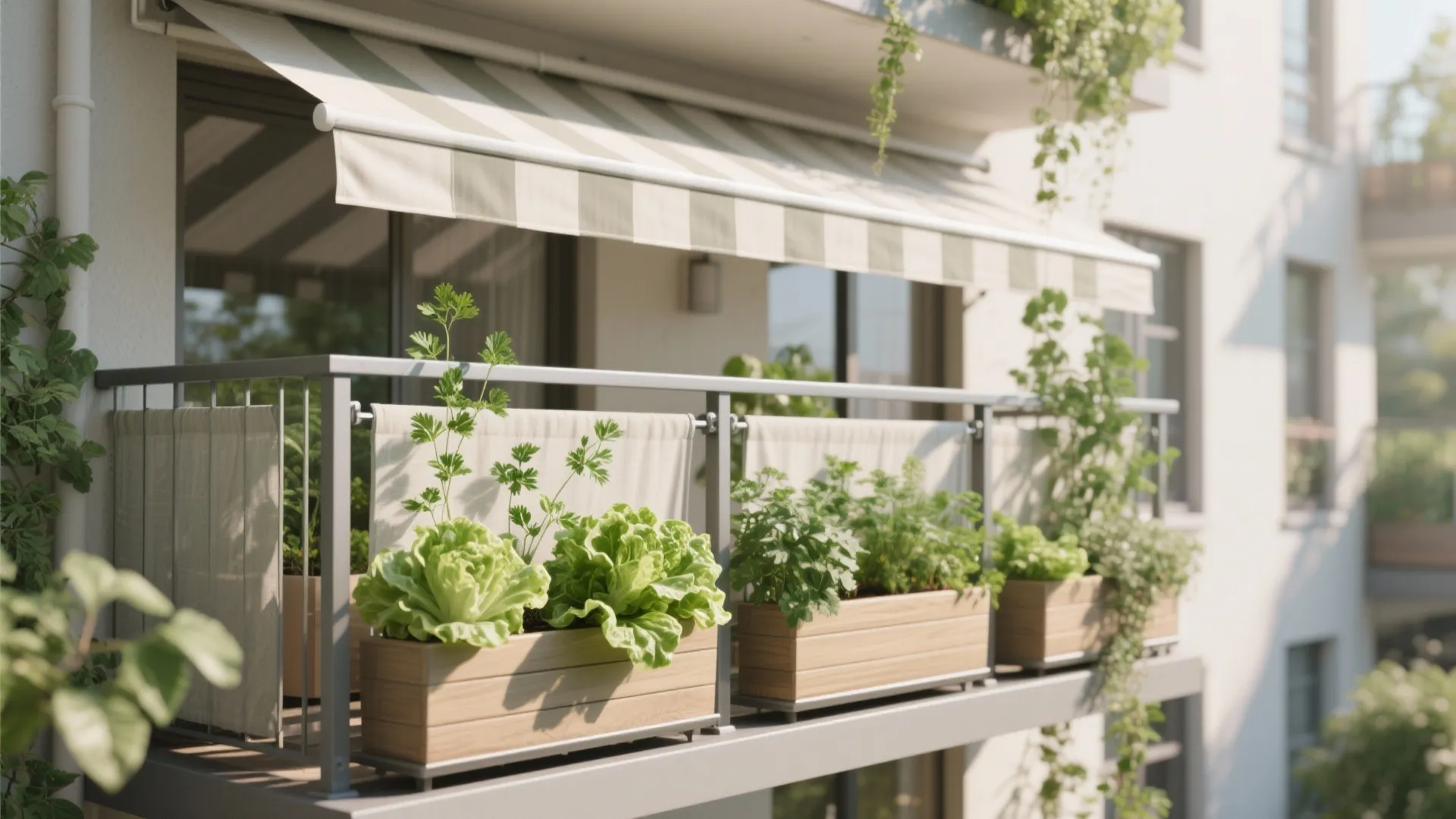 Plant-First Canopies: Shade Cloth Bands Over Rail Planters
