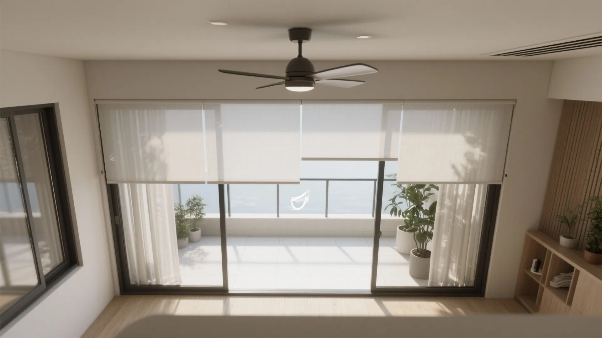 Hybrid shading and ventilation strategy