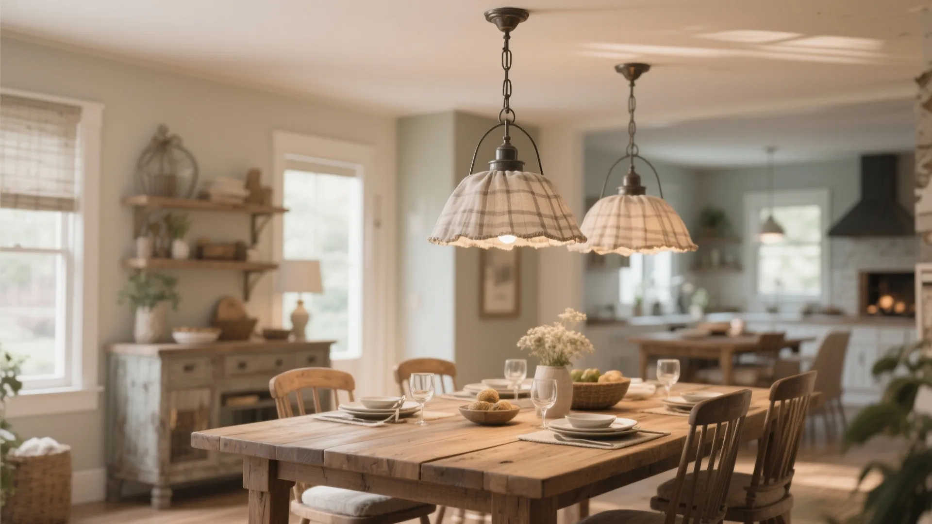 8. Shaded Farmhouse Pendants