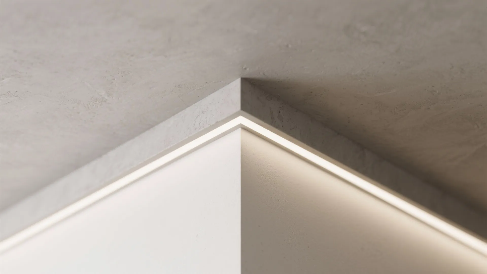 1) Exposed Microcement Ceiling With Shadow Gaps