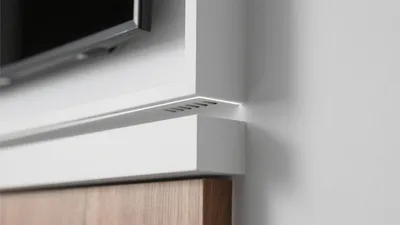 Modern TV Unit with Hidden Lighting & Wood Accents