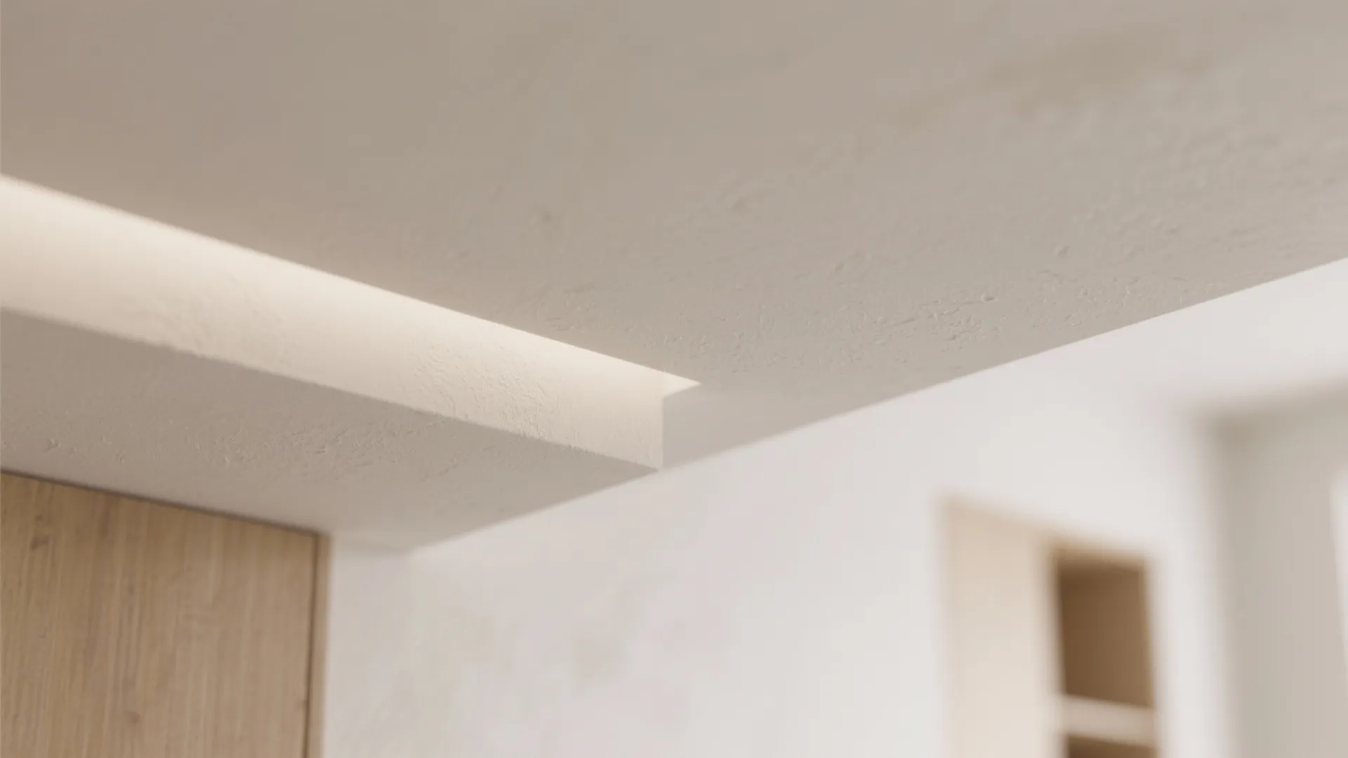 Minimalist Single-Plane Ceiling with Shadow Gap