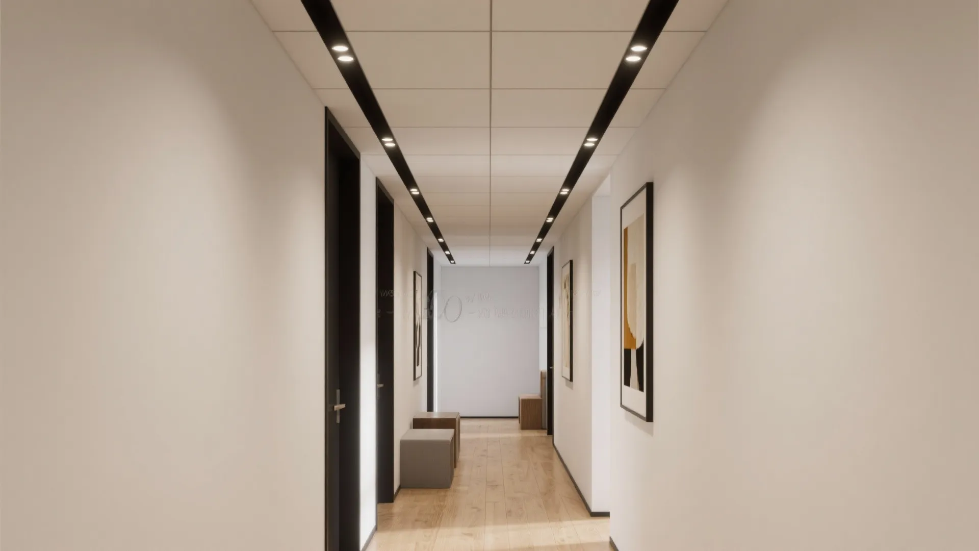 Recessed Panel Grid with Shadow Gaps