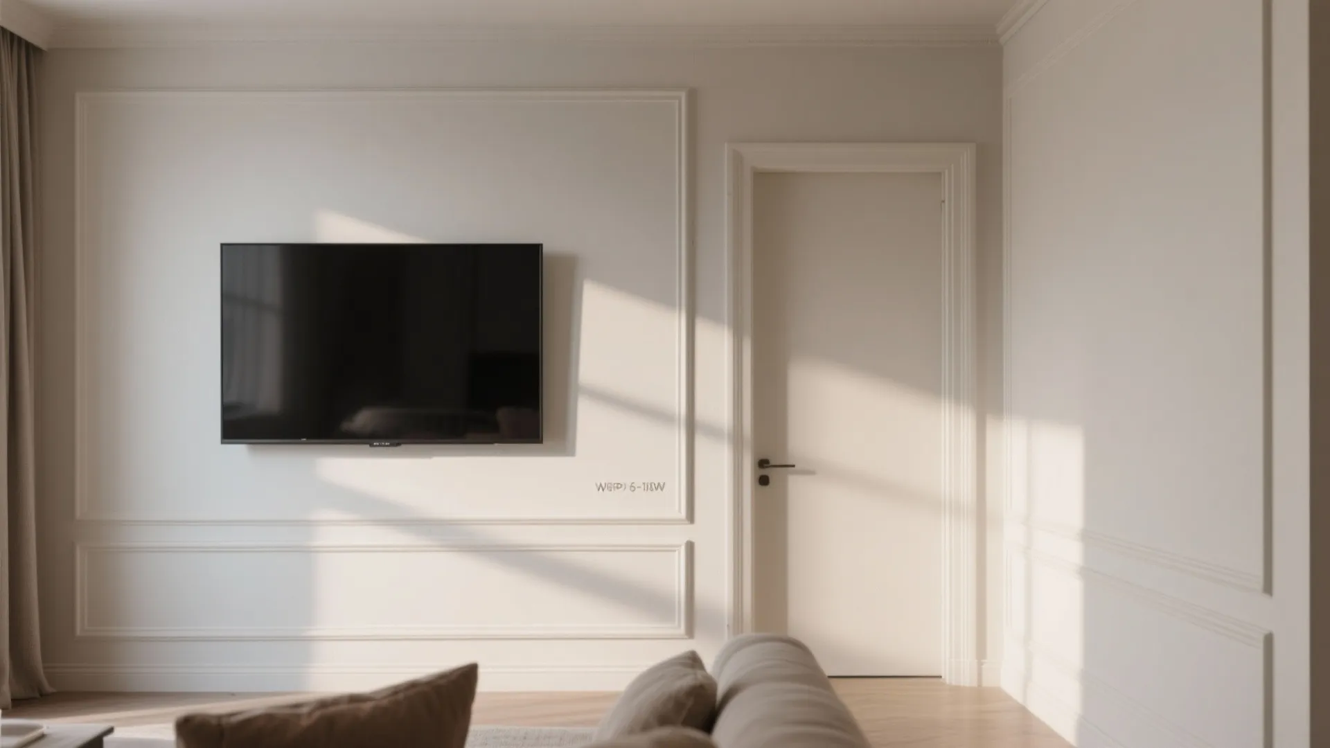 Shadow-line trims that frame the room