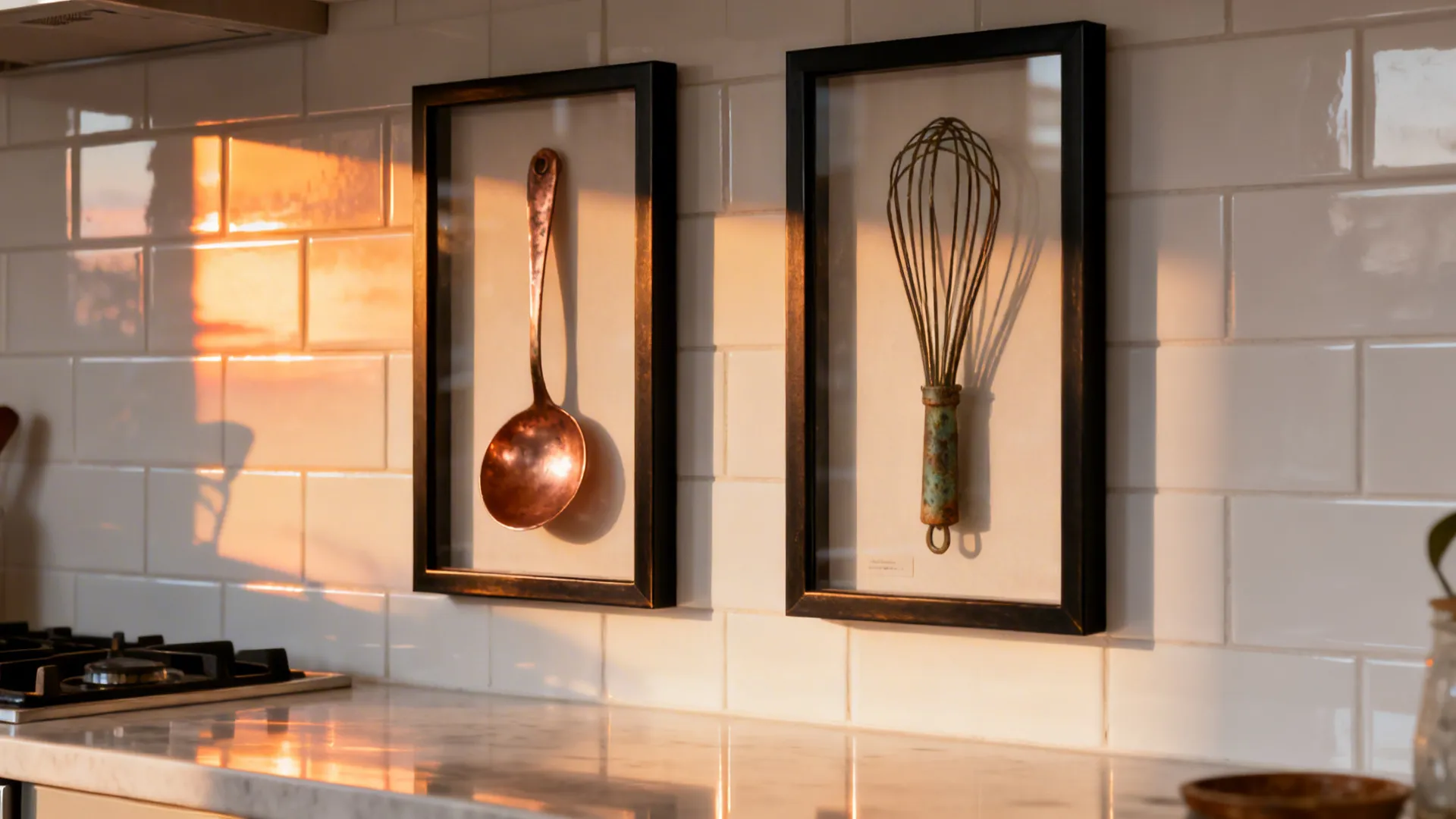 Framed Culinary Tools & Sculptural Pieces