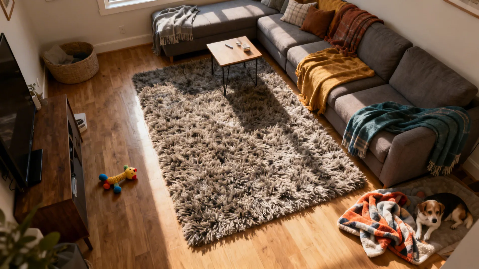 4. Shag Accent Rug as a Focal Point
