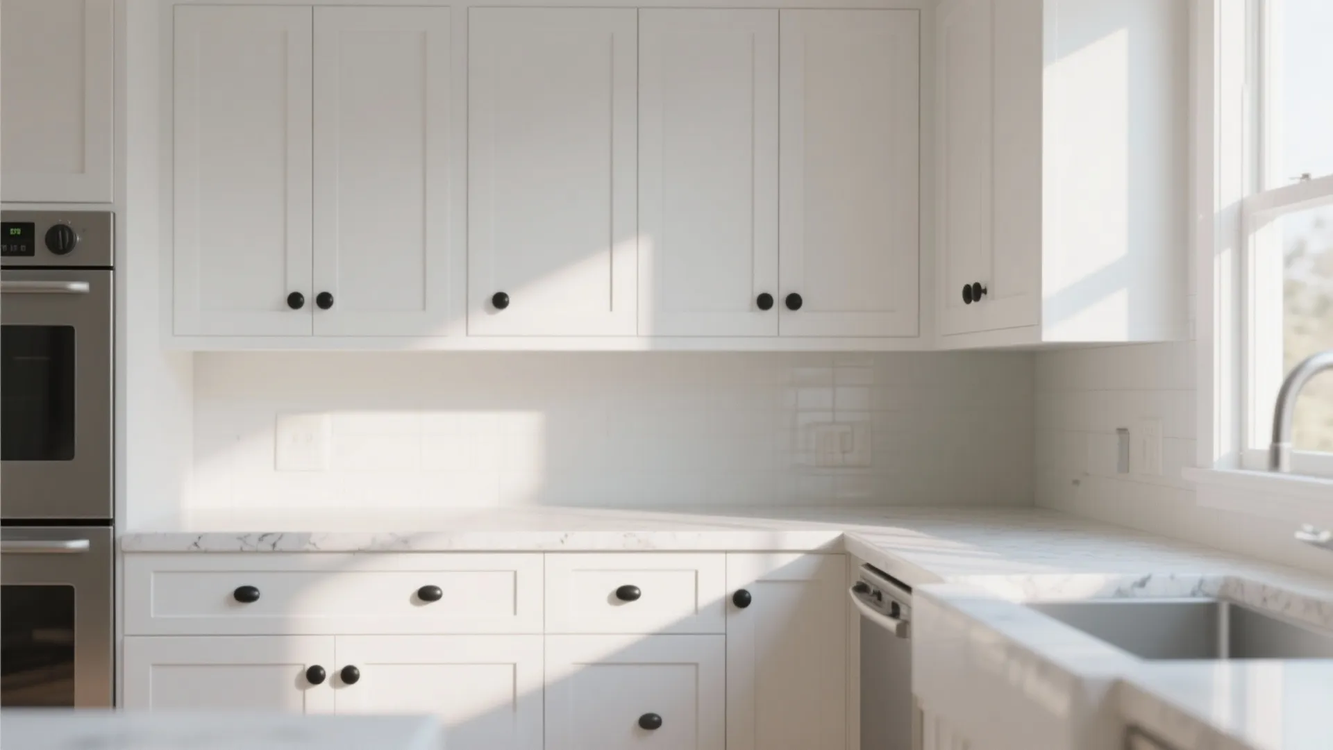2. Use black knobs on shaker-style doors for subtle elegance