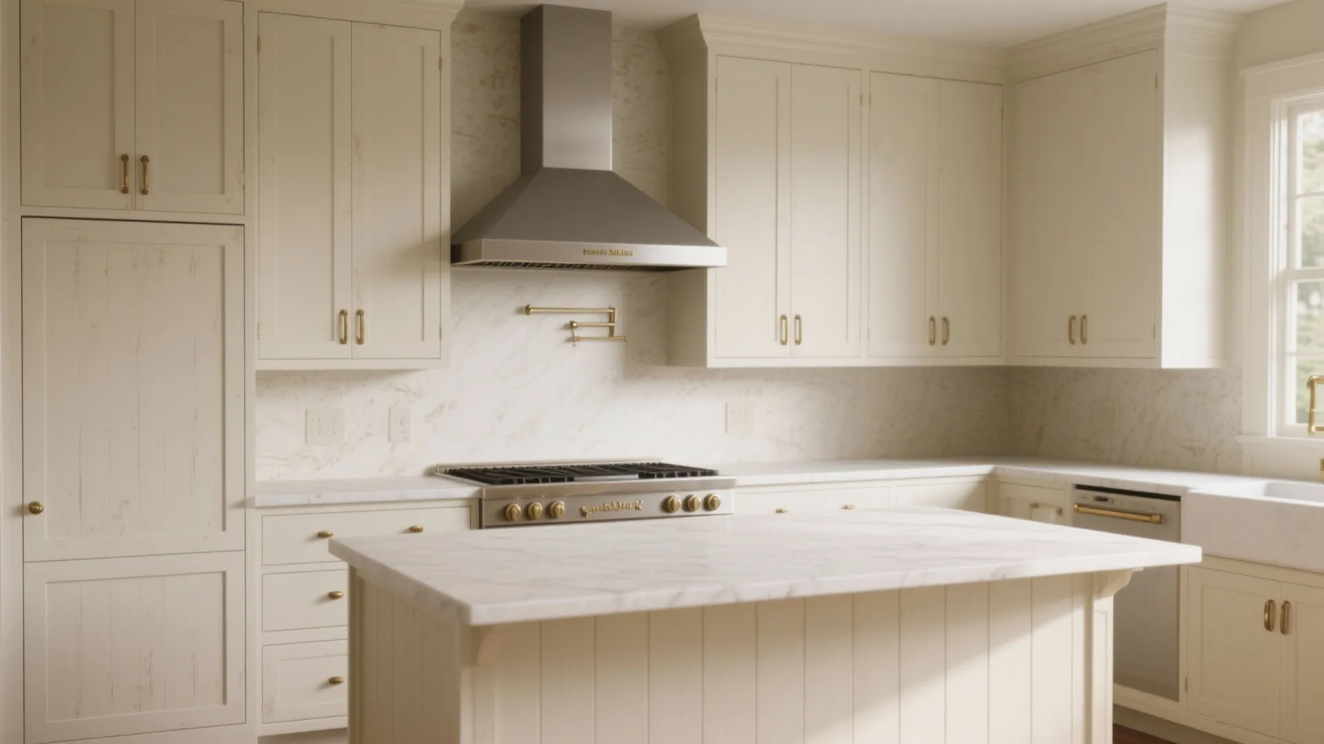 1. Timeless Shaker Cream Cabinets