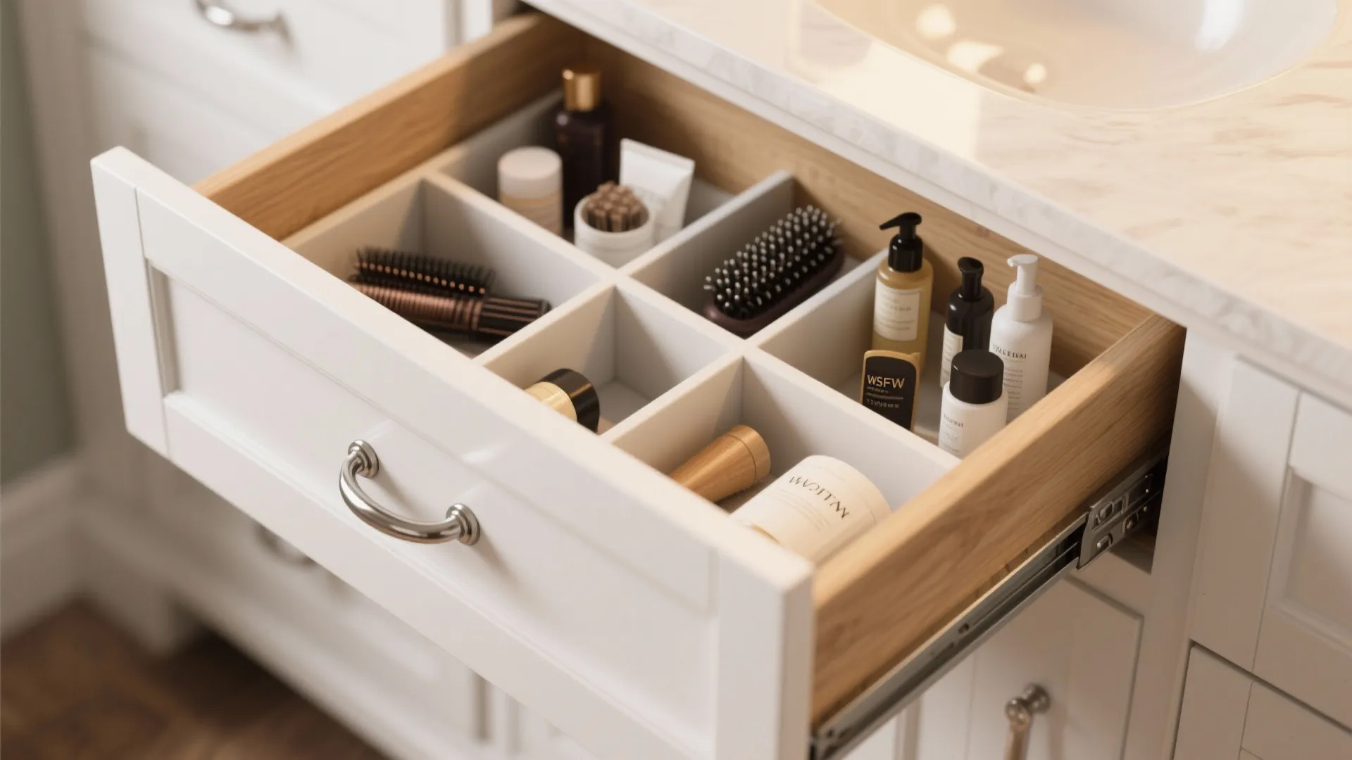 2. Shaker-Style Double Vanity with Deep Drawers
