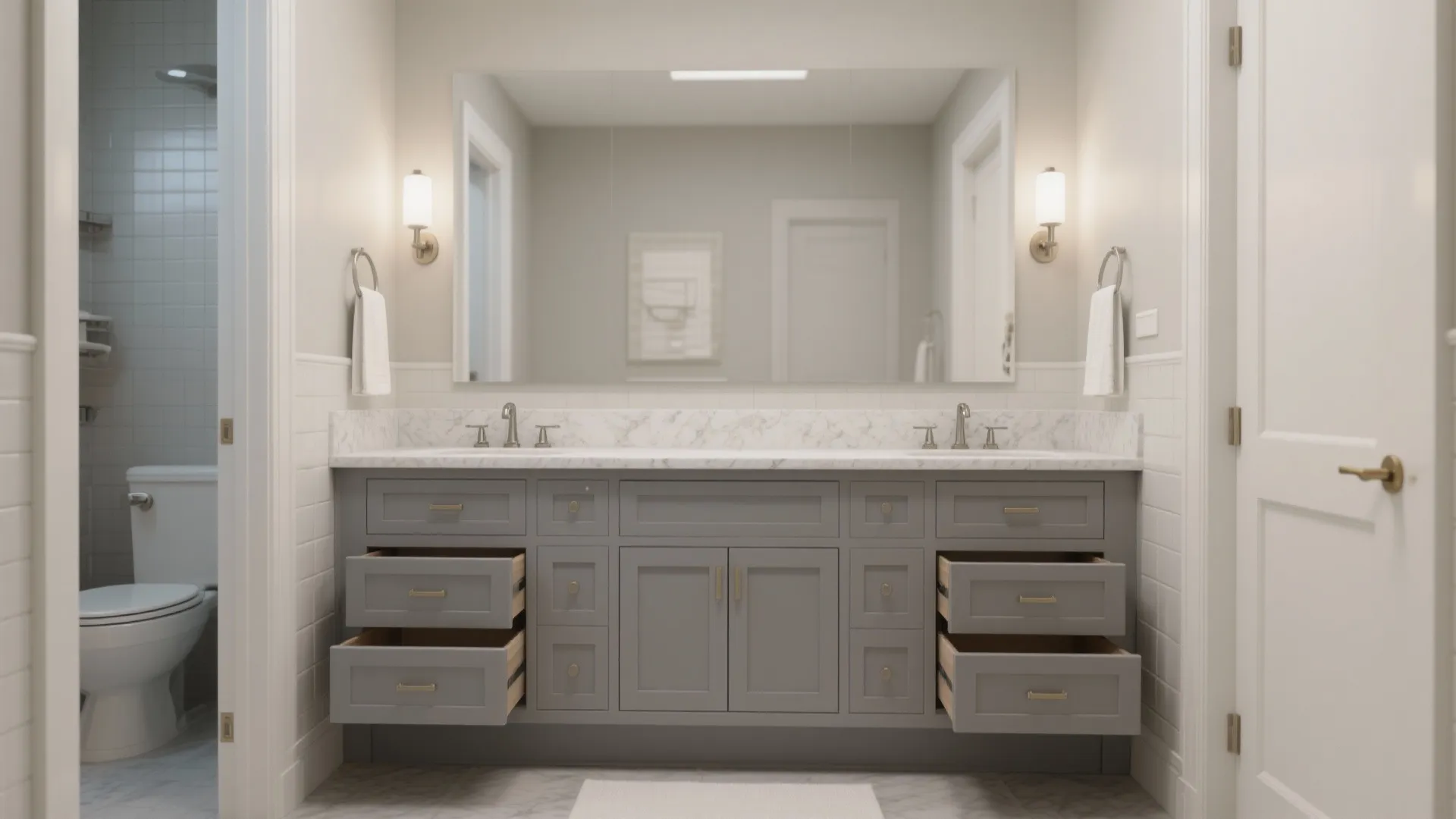 4. Transitional shaker-style 36" gray vanity
