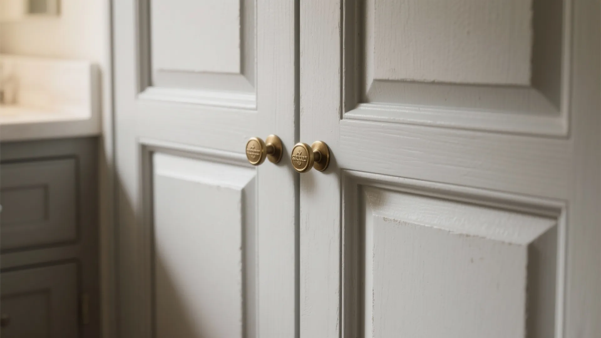 2. Matte light gray Shaker-style vanity