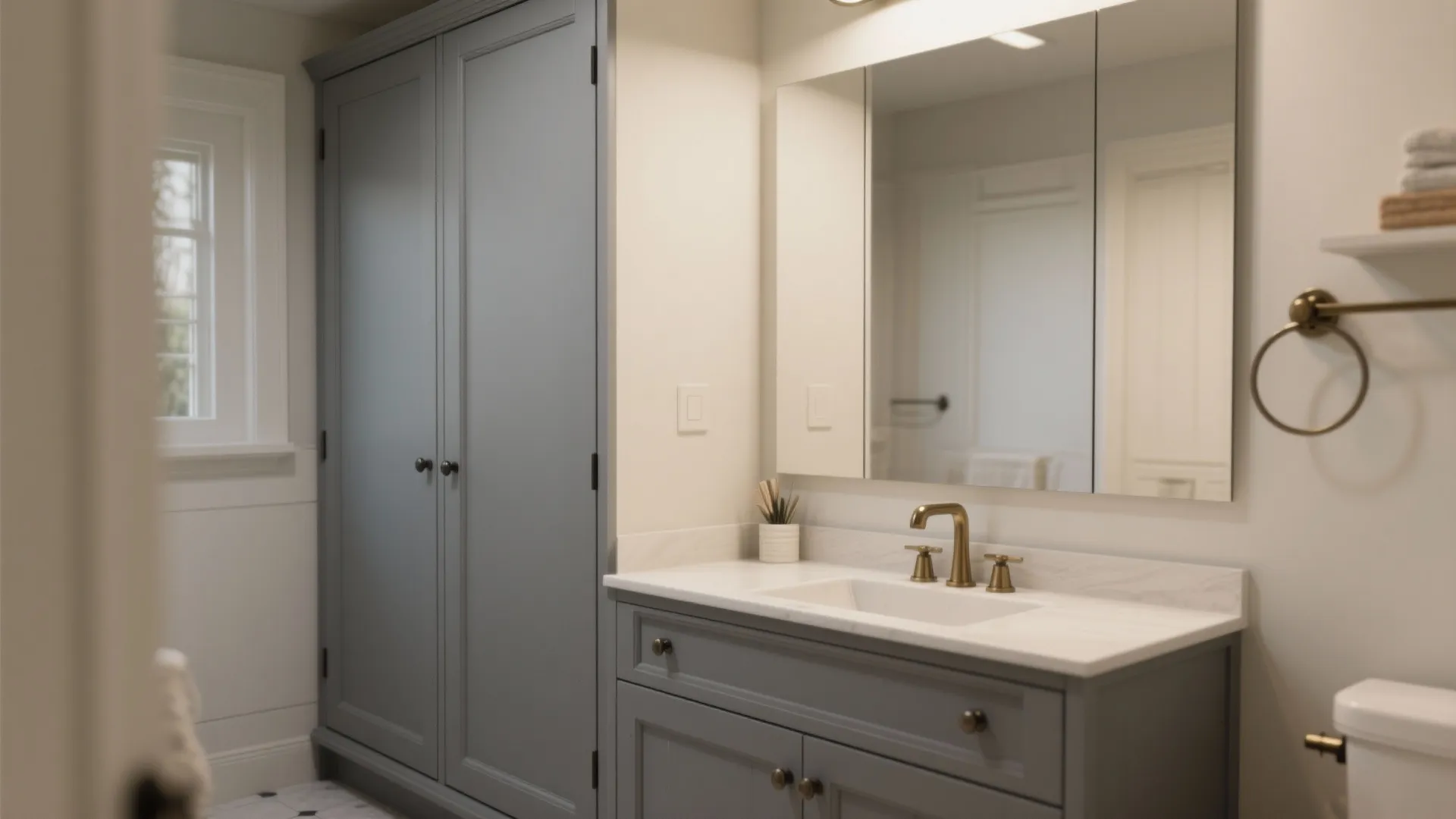 4. Shaker-style grey vanity for classic appeal