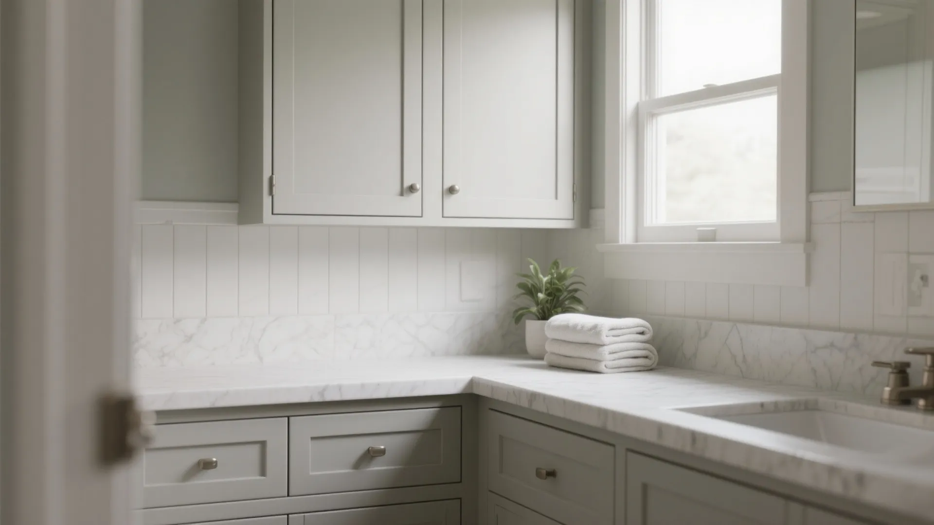 2. Shaker-Style Flush Doors in Matte Paint