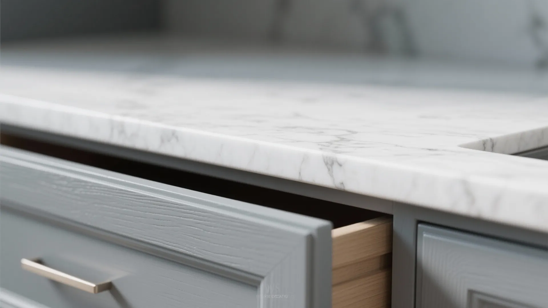 1. Classic shaker gray vanity with quartz top