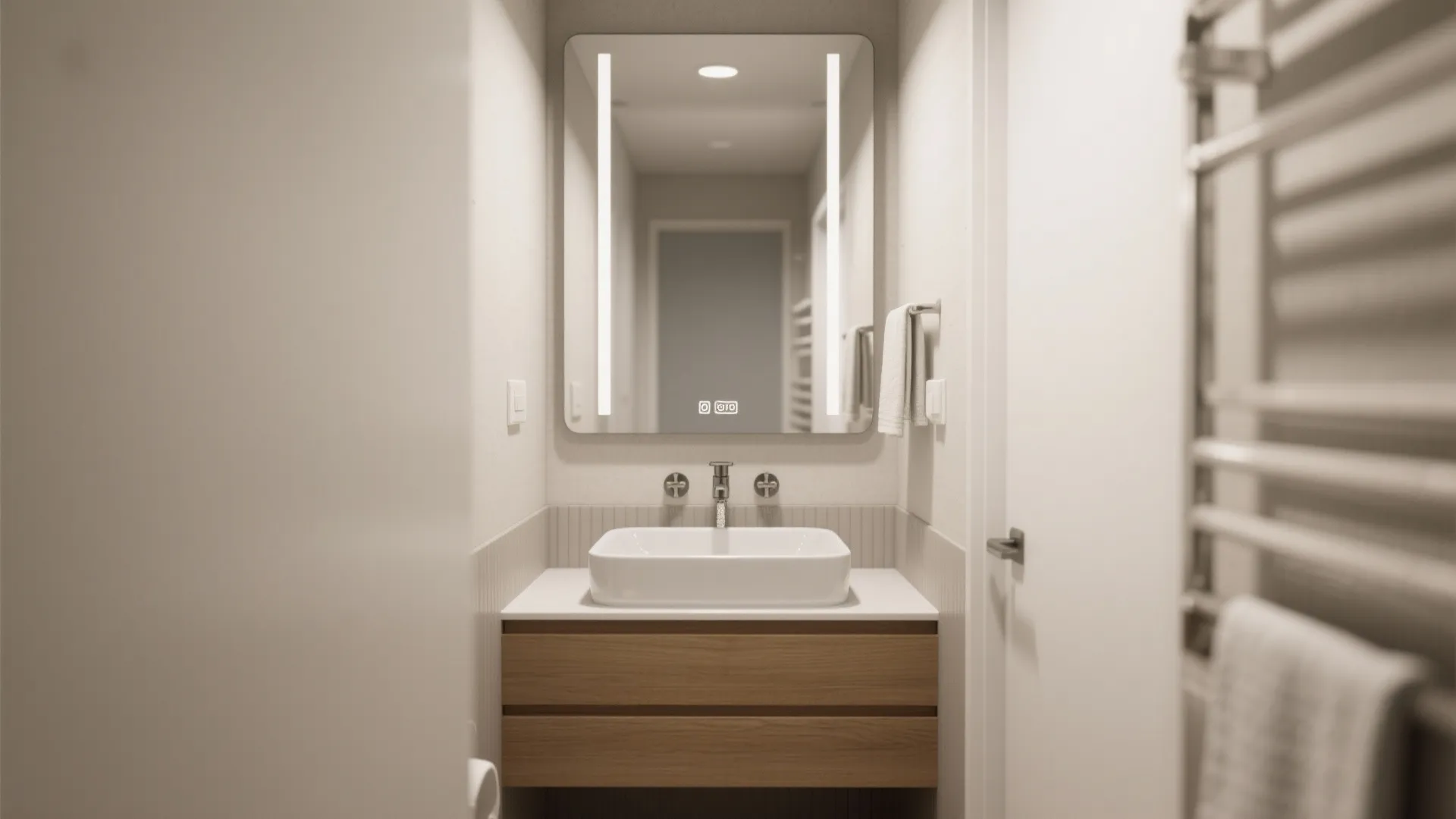 2. Pair it with a shallow basin to open sightlines