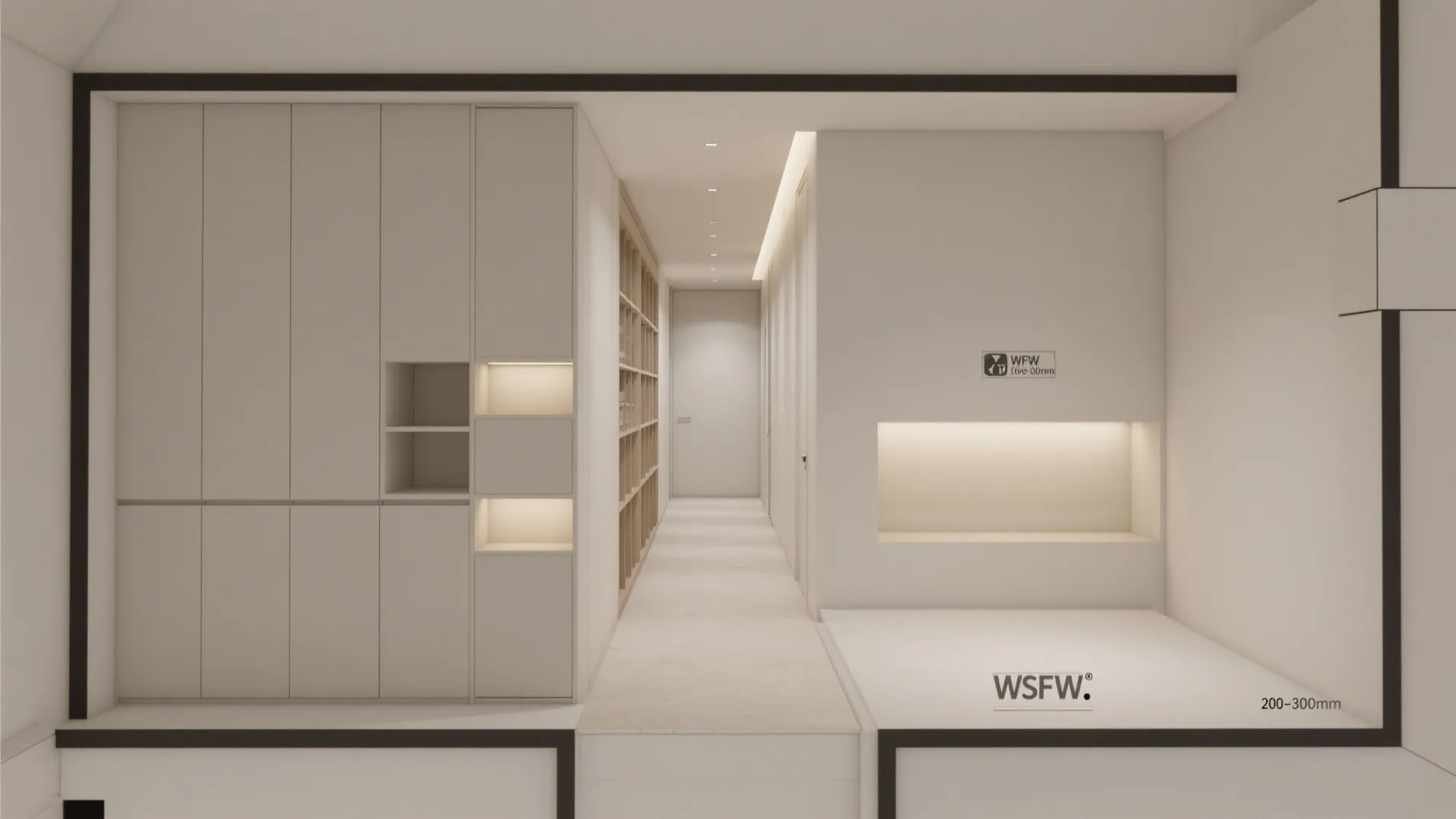 Minimalist Wall Storage With Flush Lines