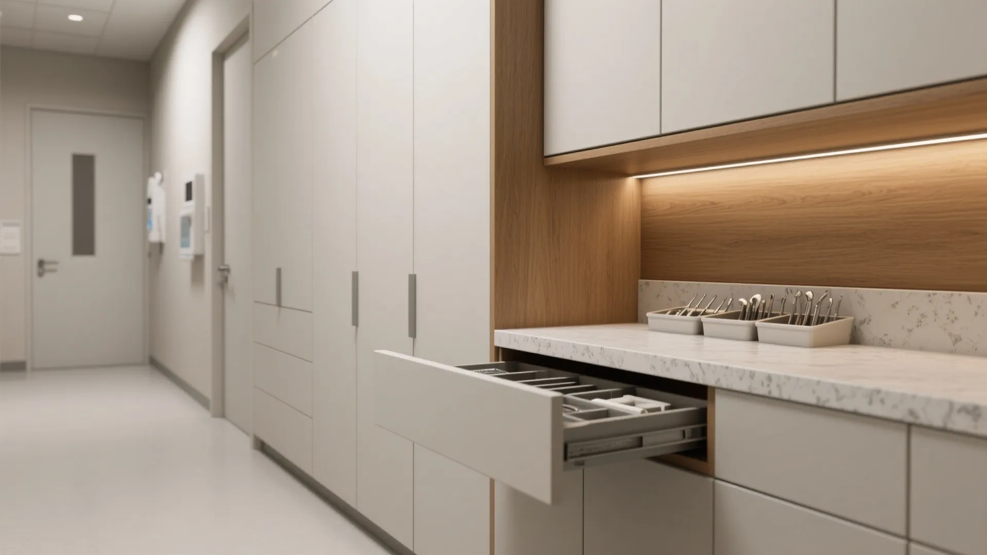 2. Maximize storage with built-in, shallow cabinetry