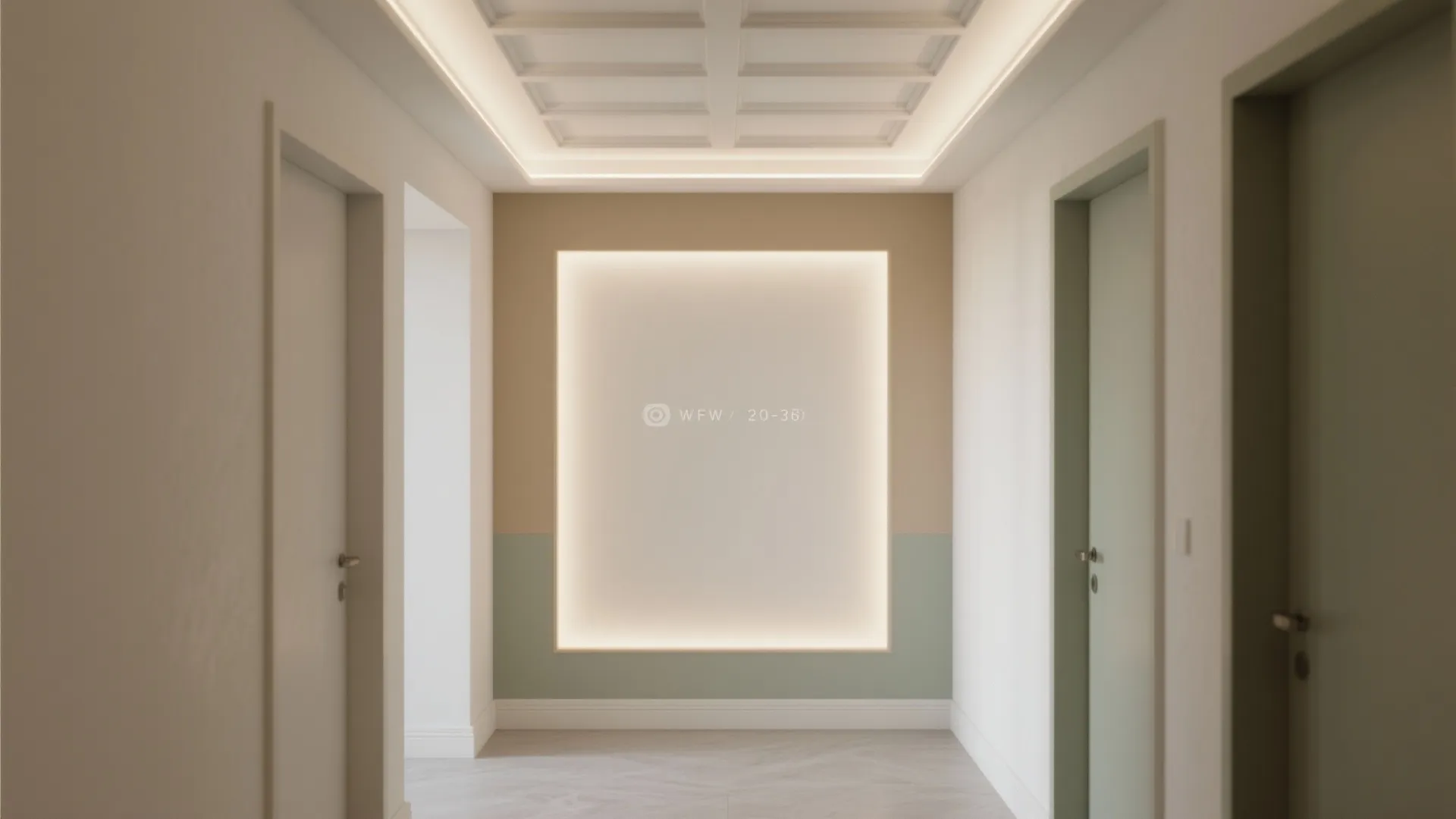 3) Shallow Coffered Ceiling with Two-Tone Paint