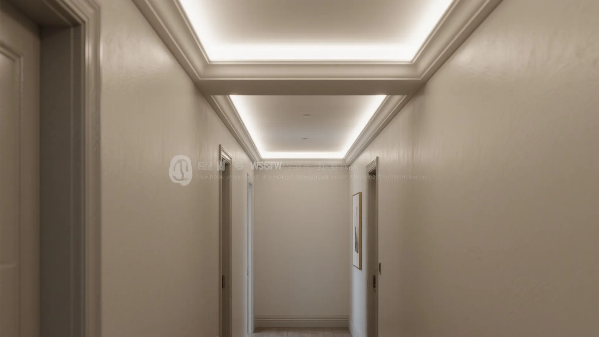 5) Shallow crown with indirect LED cove effect