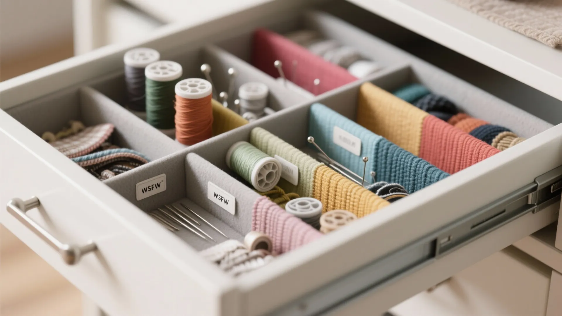 Under-desk and rolling storage that actually fits fabric