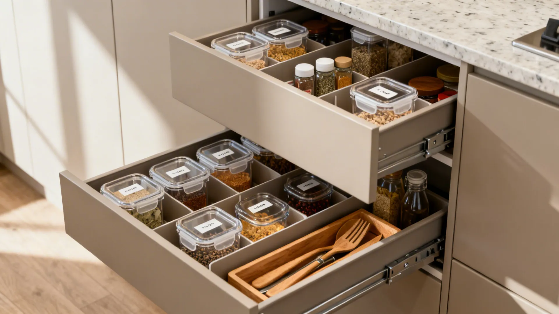 Minimalist Pantry and Drawer Systems