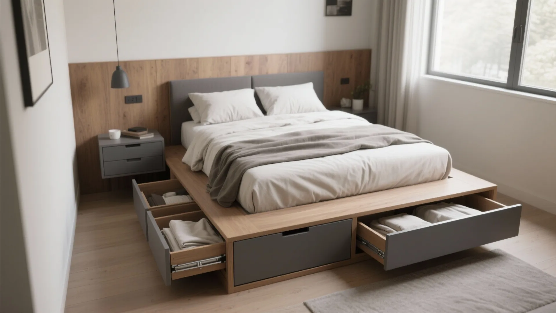 2. Raised Floor with Hidden Drawers