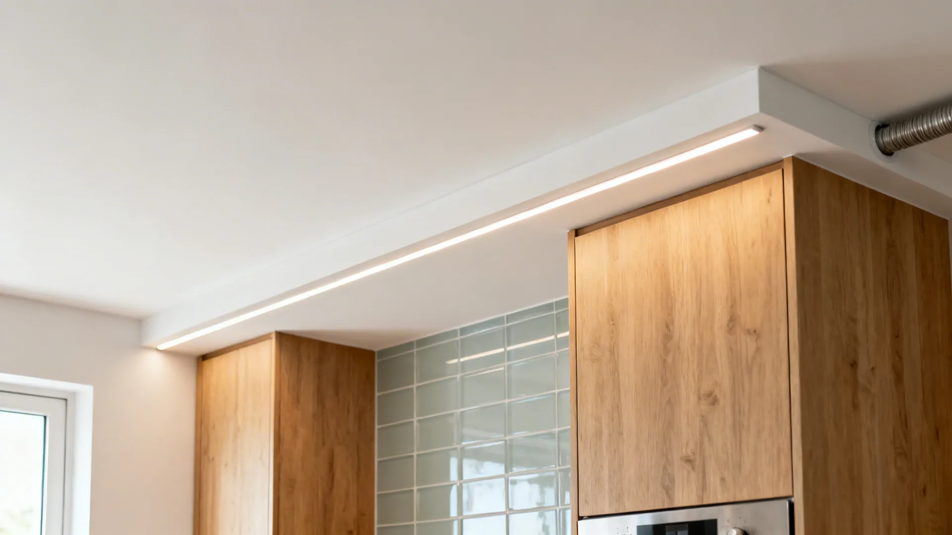 Shallow Drop with Hidden Duct and Linear Task Light