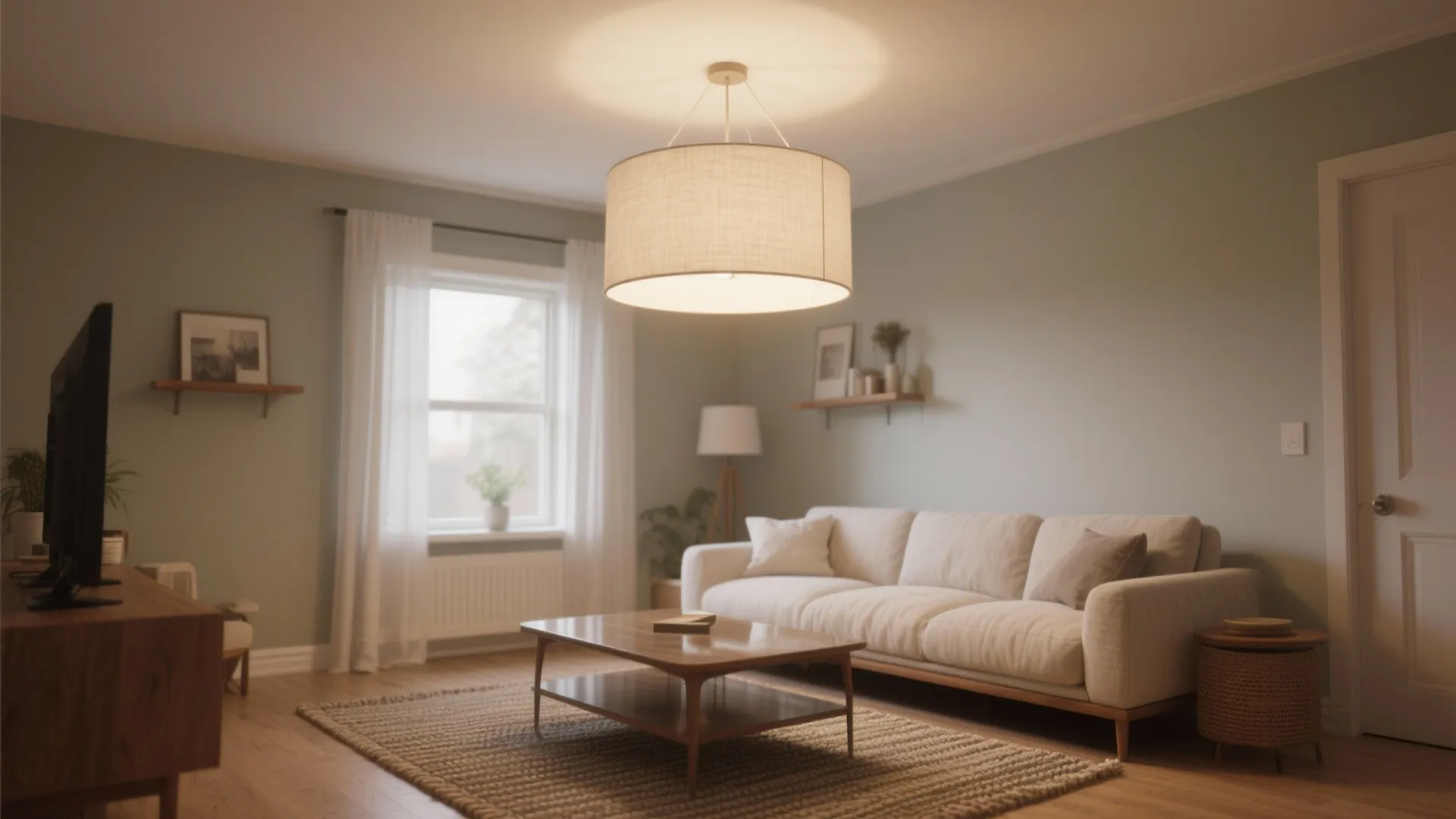 Shallow drum shade for softness and height