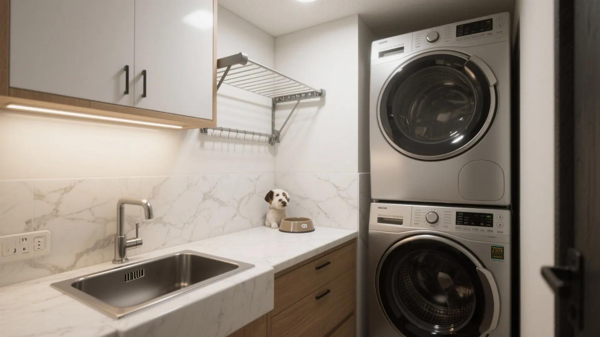 4. Integrate a shallow utility sink and drying rack