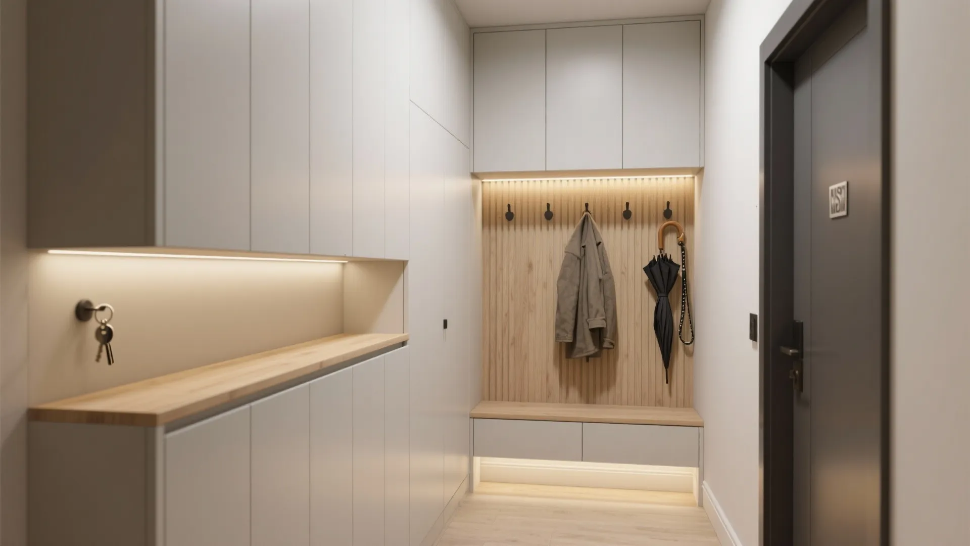 Built-in look with shallow storage