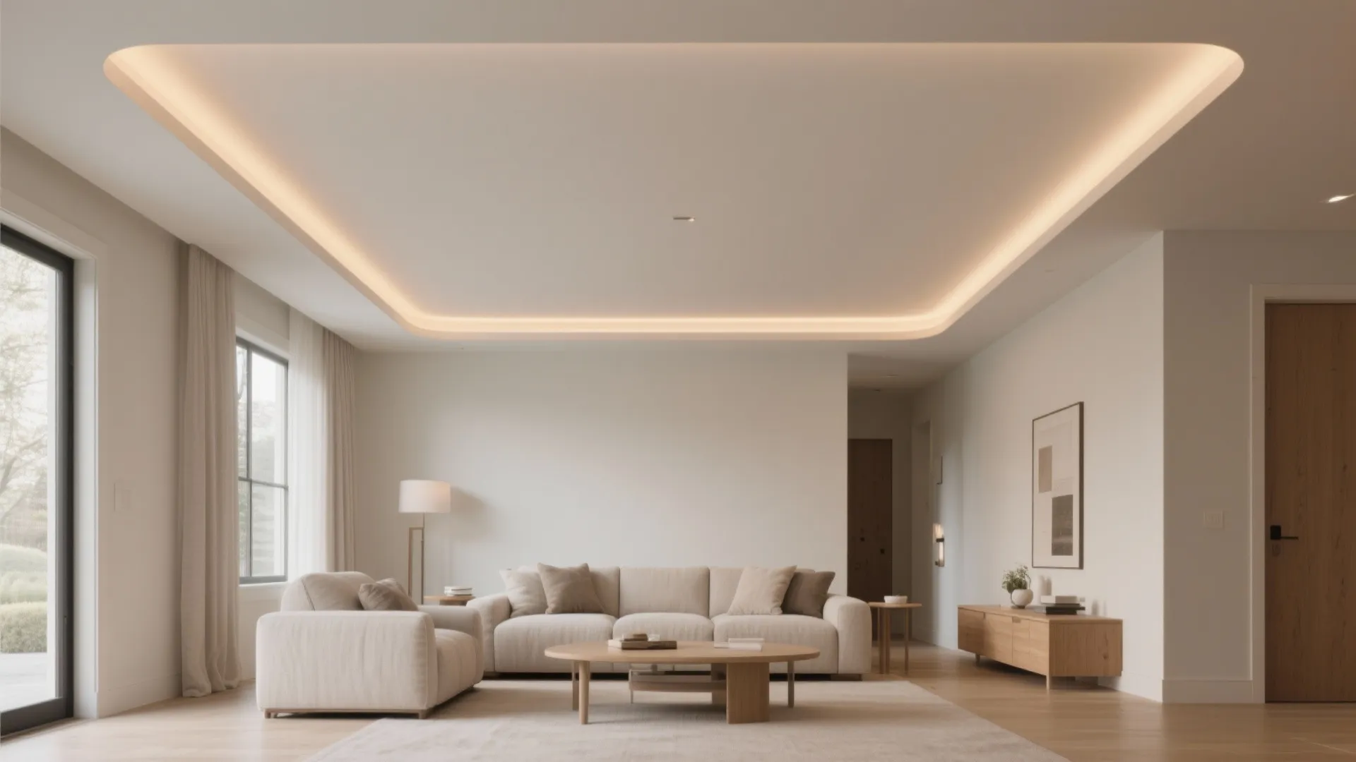 Shallow Tray POP Ceiling with Soft Corners