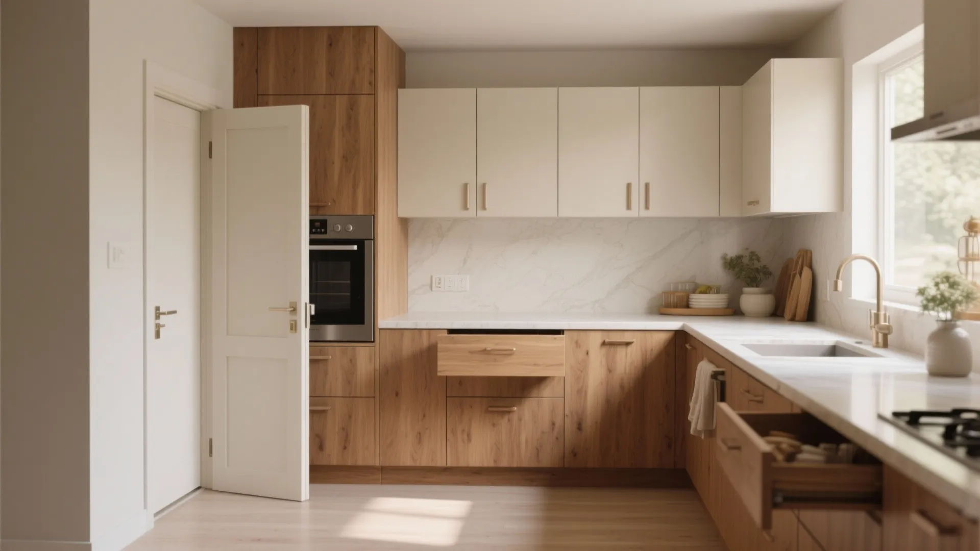 4. Shallow U-shape with pocket doors