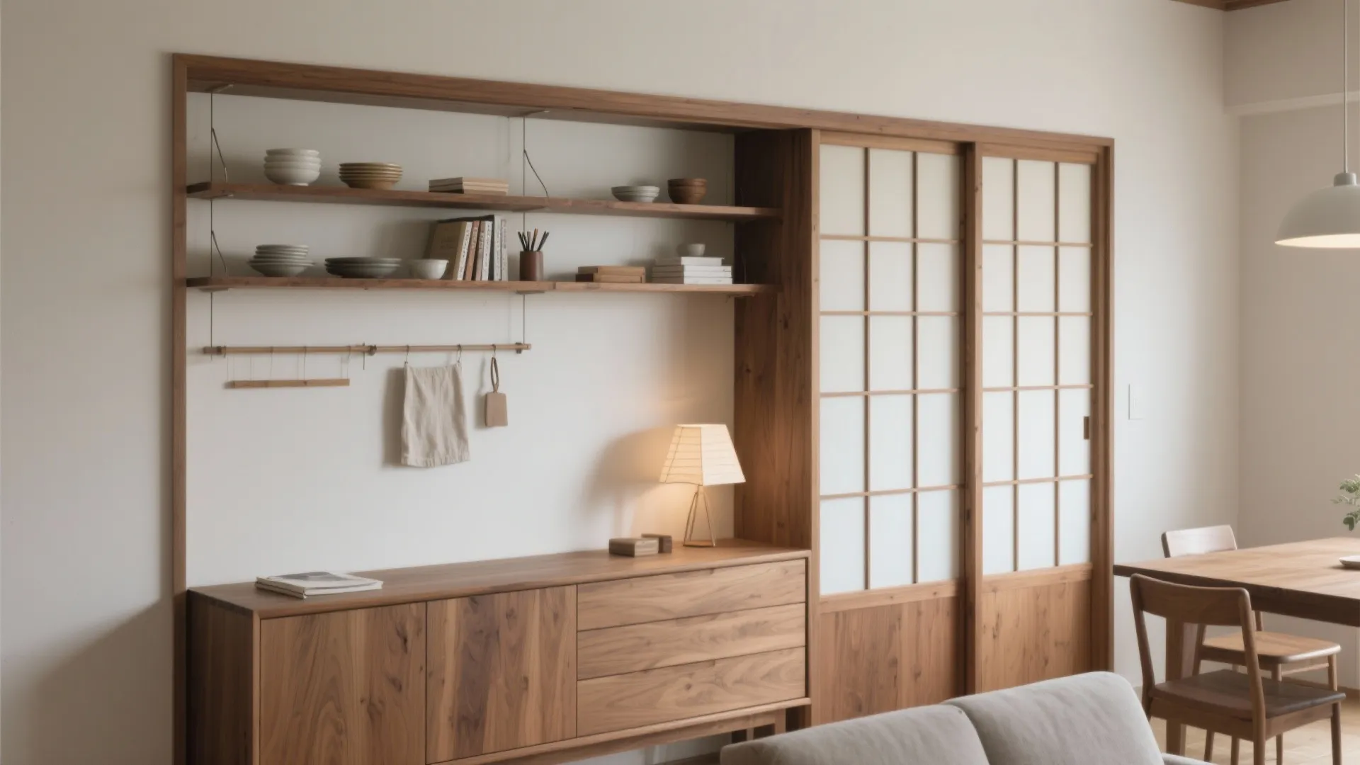 Tips 2: 35㎡の“壁面収納”は浅く広く（収纳技巧 / 日式风格）