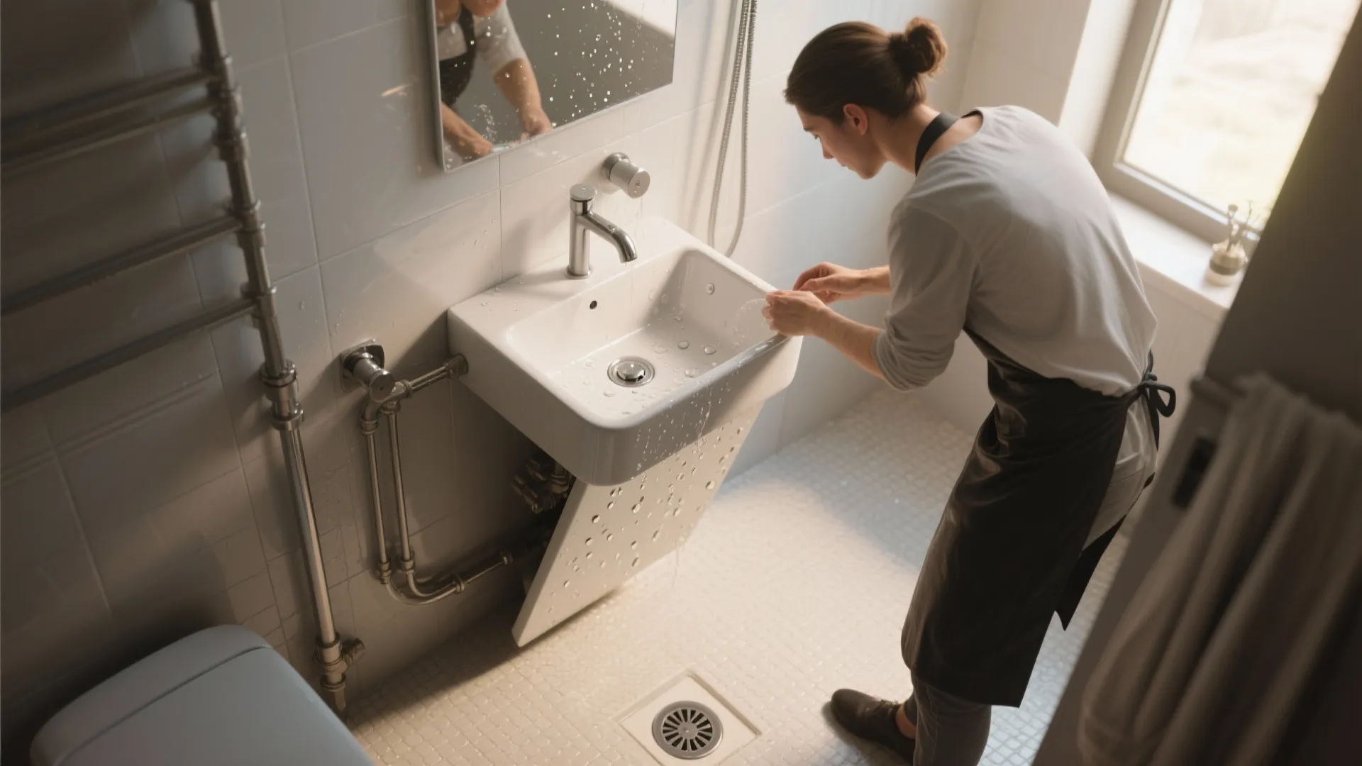 1. Wet Zone Efficiency: One-piece shampoo station