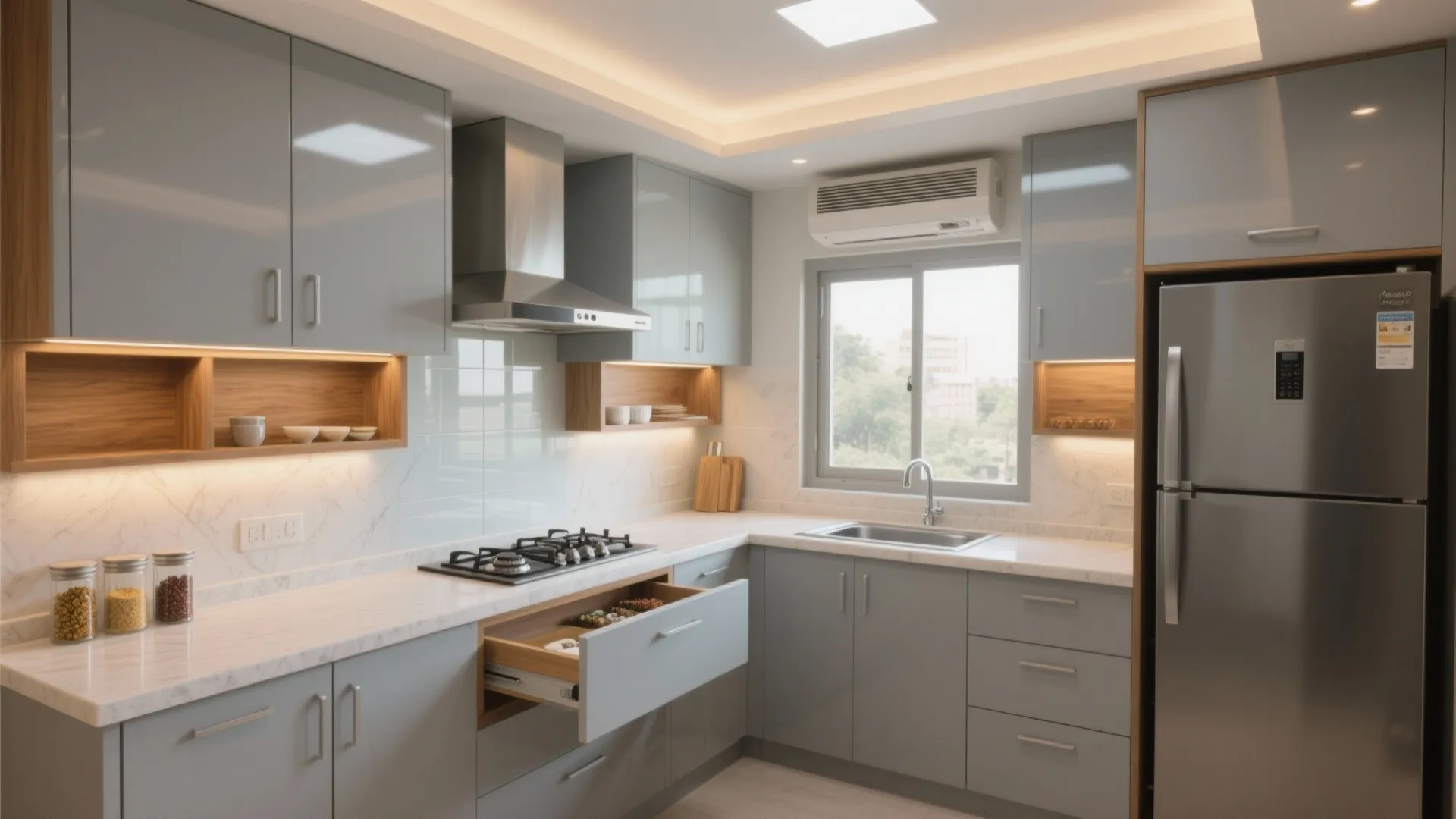 3 BHK Flats in Adani Shantigram: 5 smart design ideas: Real-world small-space kitchen strategies for 3 BHK flats in Adani Shantigram, Ahmedabad