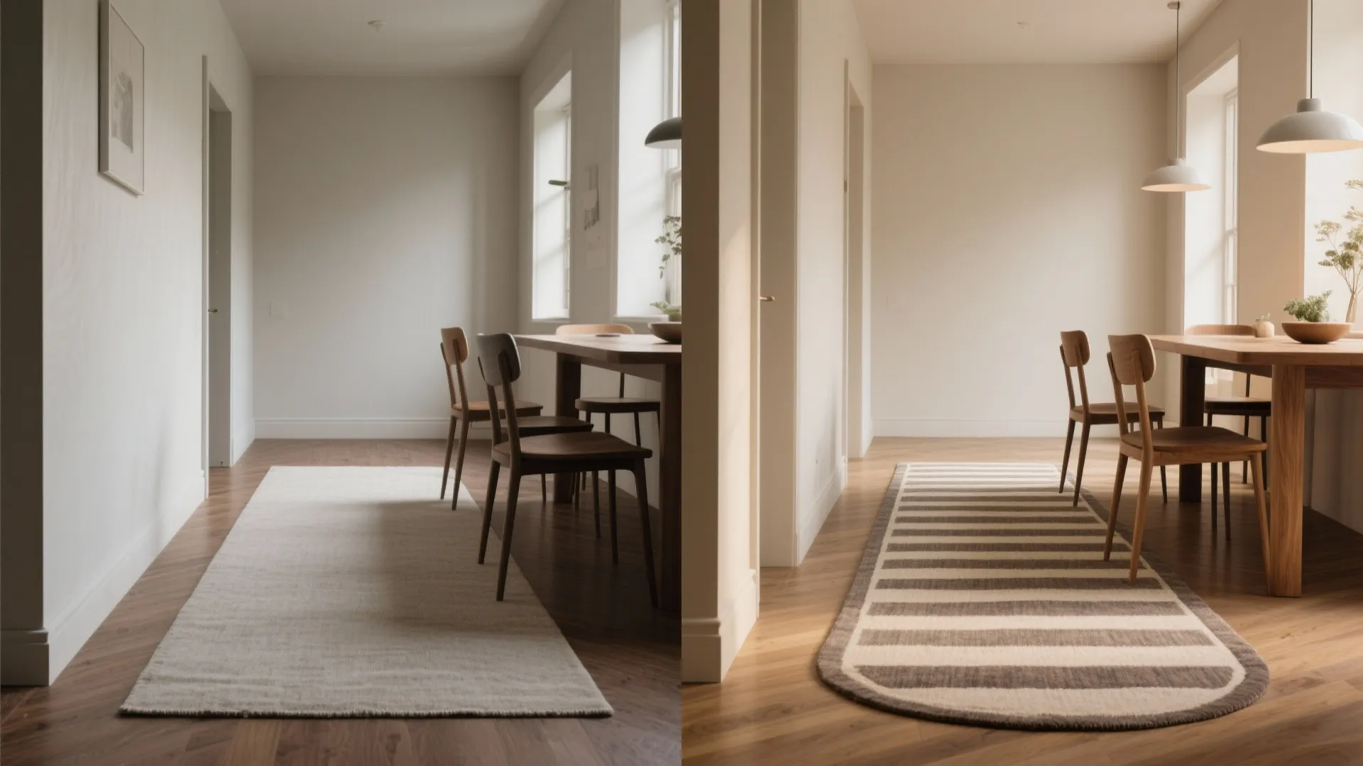 5. Shape, pattern and optical tricks for a narrow table