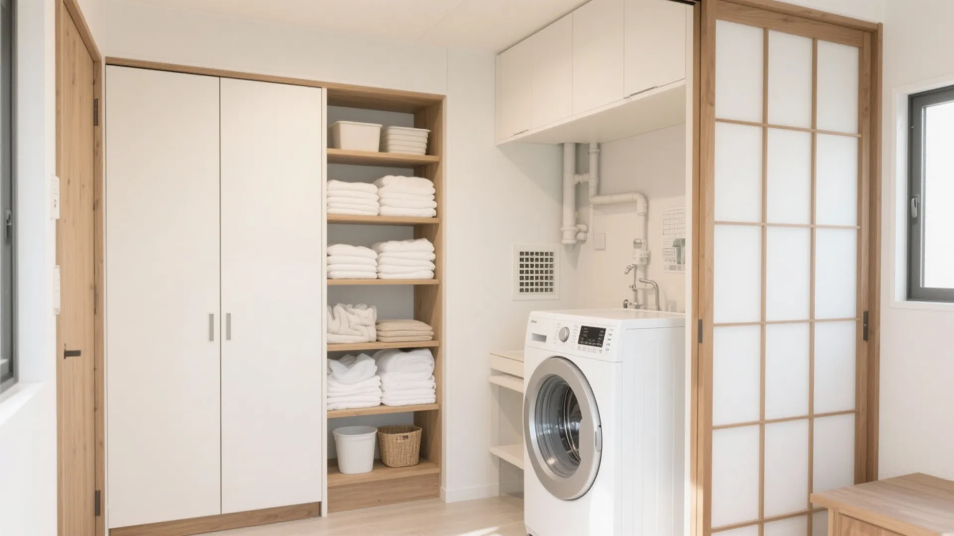 Tips 3: 共有と分離のバランス—水回りは“用途単位”で分ける（日式風格で整える収納技巧）