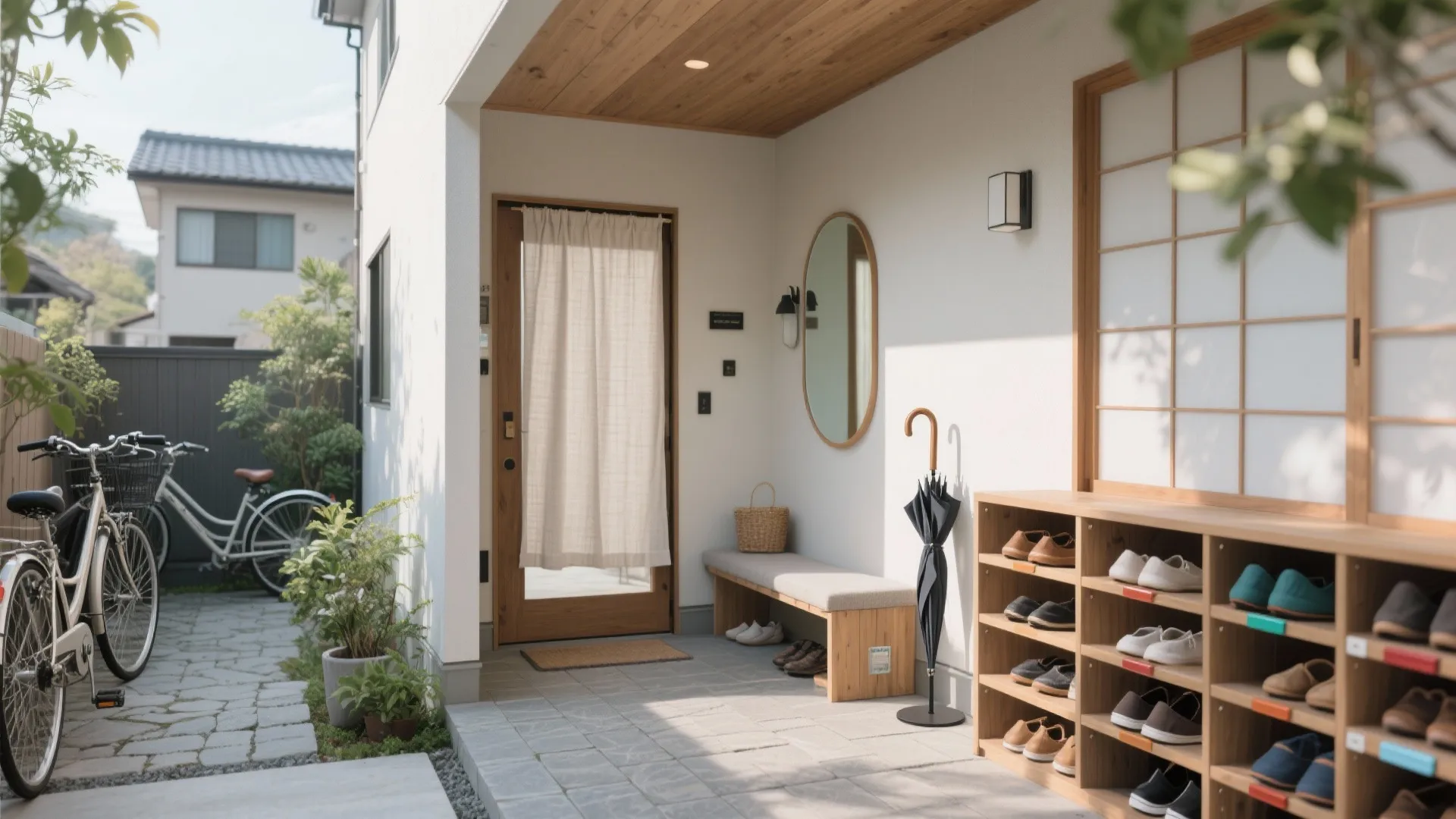 Tips 2: 玄関と共用外部の“見えないつながり”で程よい距離感（收纳技巧・日式風格）