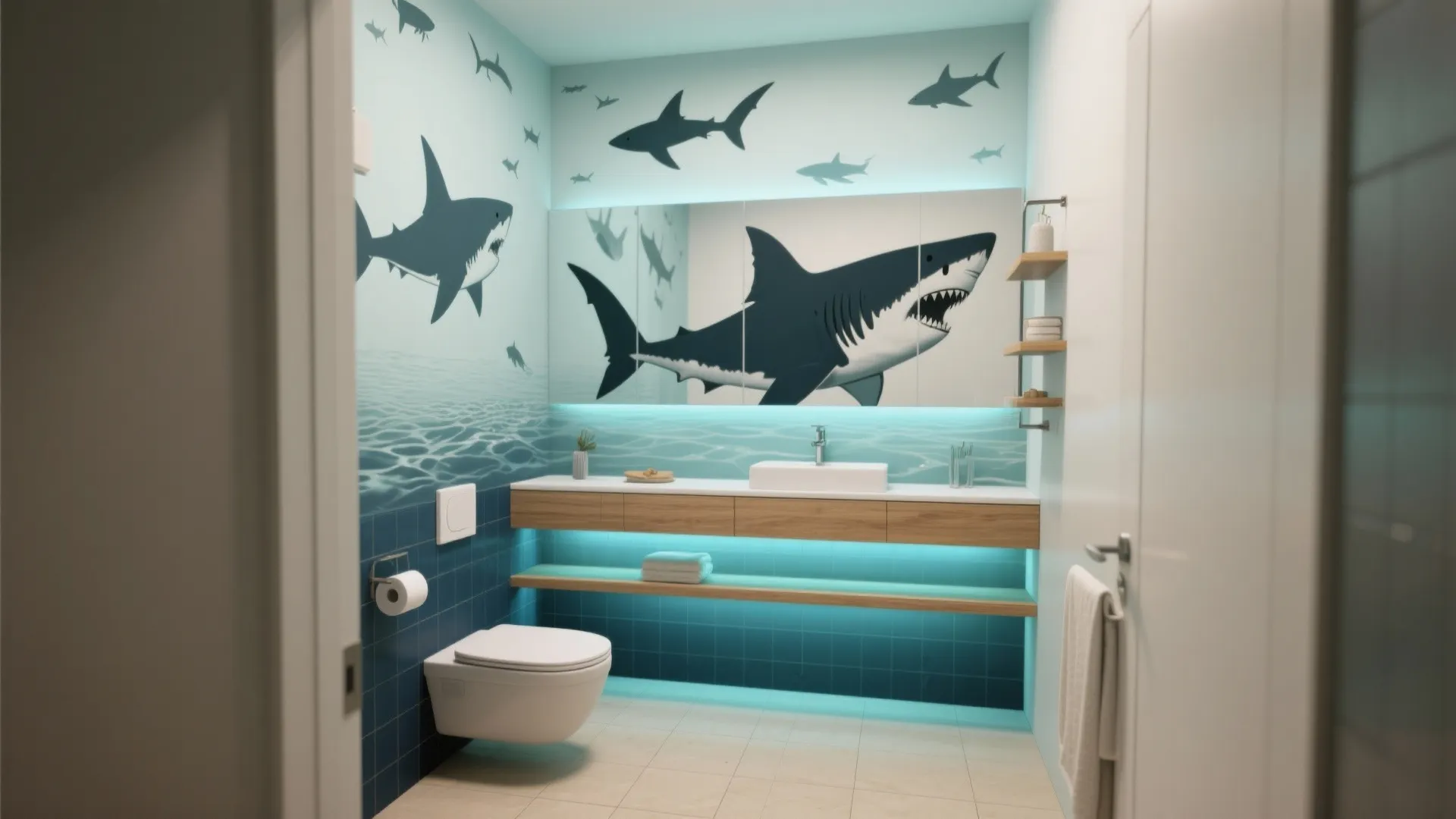 Shark Bathroom Decor: 5 Playful Ideas: Small bathroom, big bite—creative shark-themed decor ideas that actually work