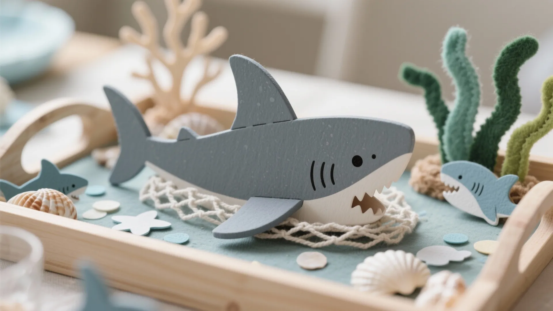 DIY Shark-Fin Photo Corner and Centerpieces
