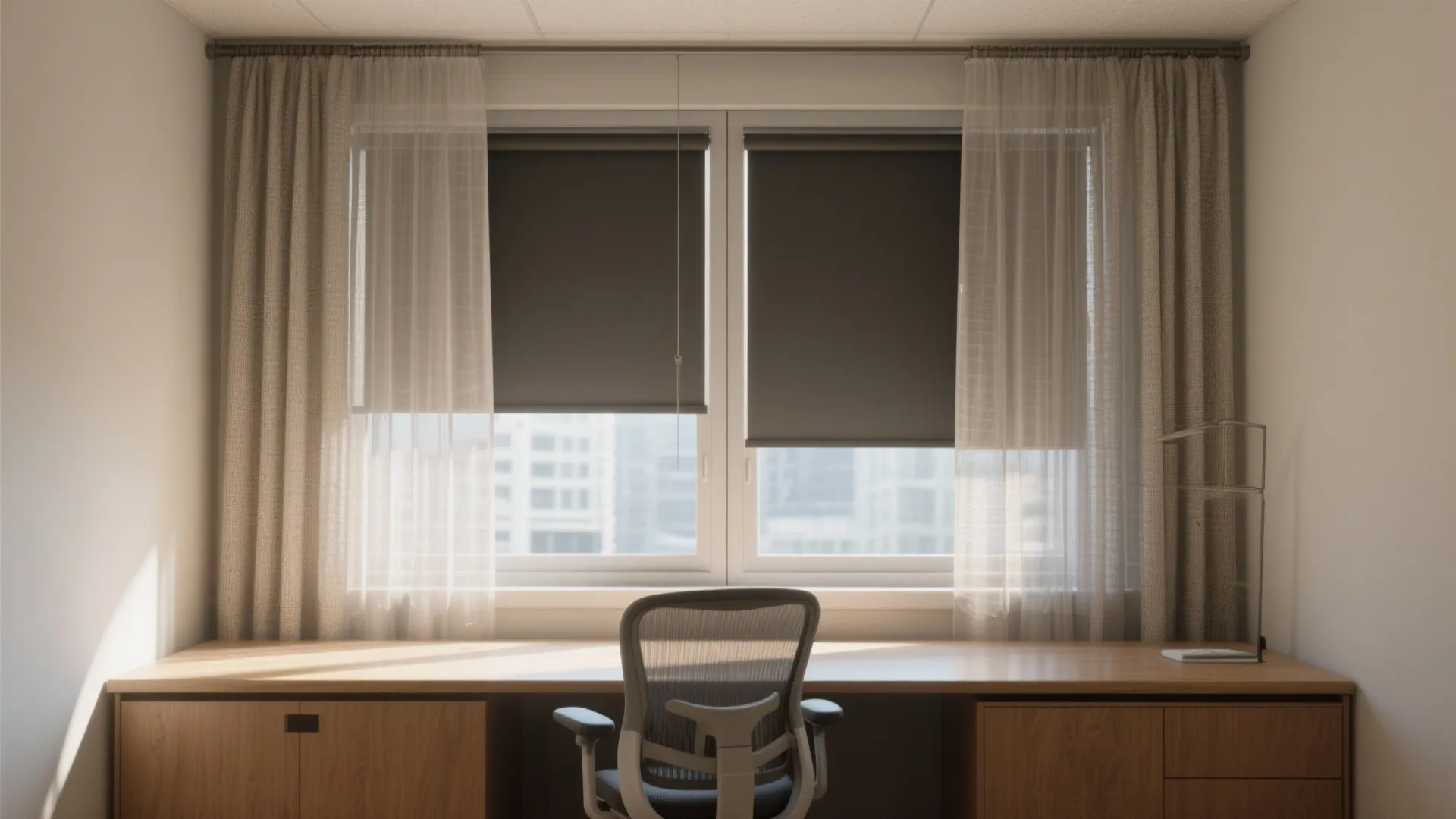 1. Sheer plus blackout: day-to-night layering