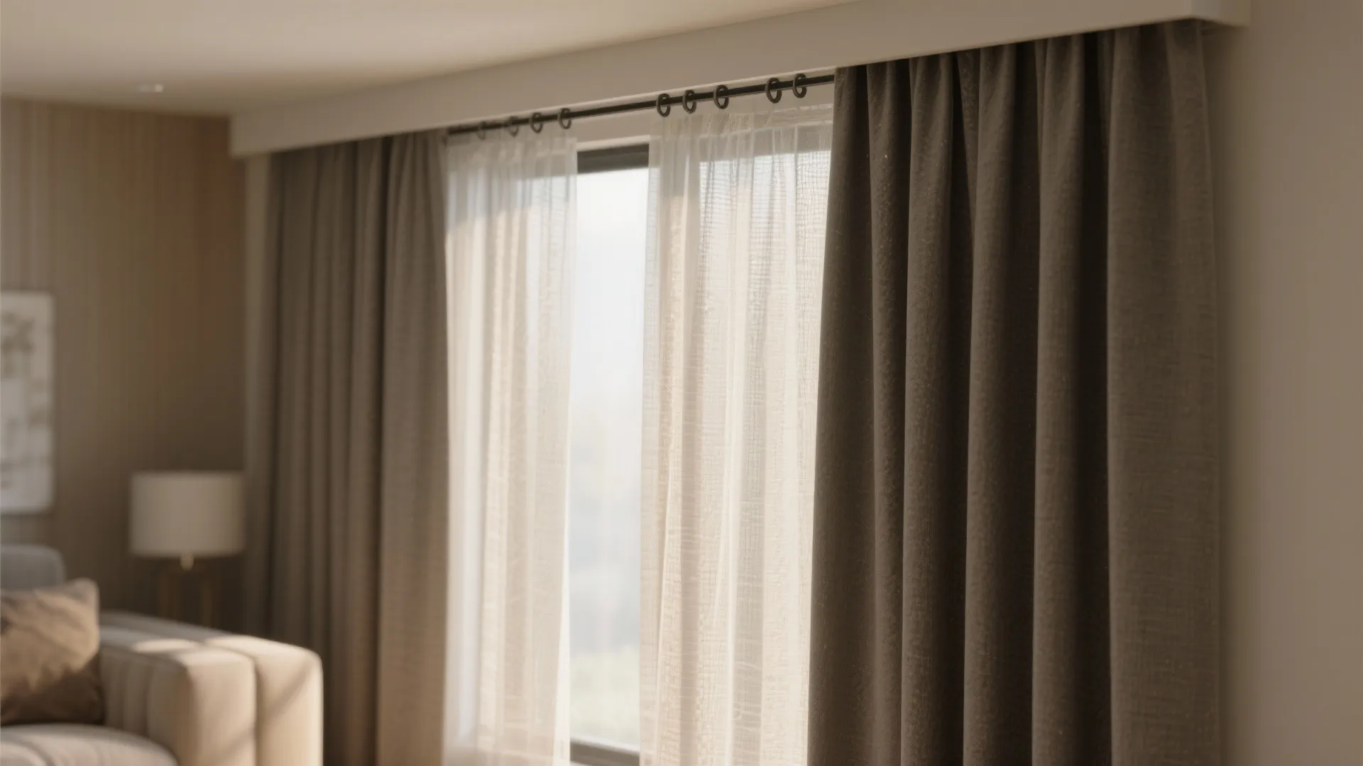 2. Sheer layers plus blackout panels