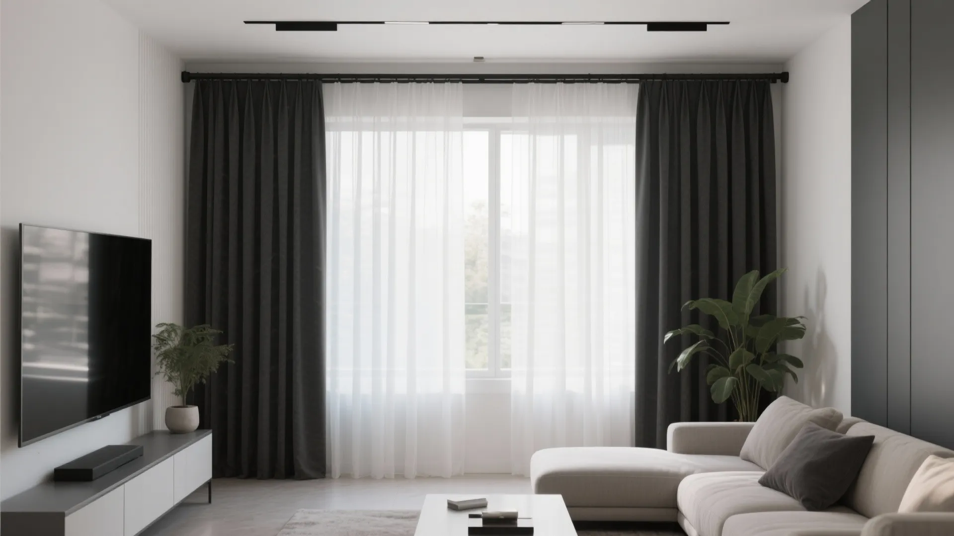 Full-Height Sheers with Blackout Behind