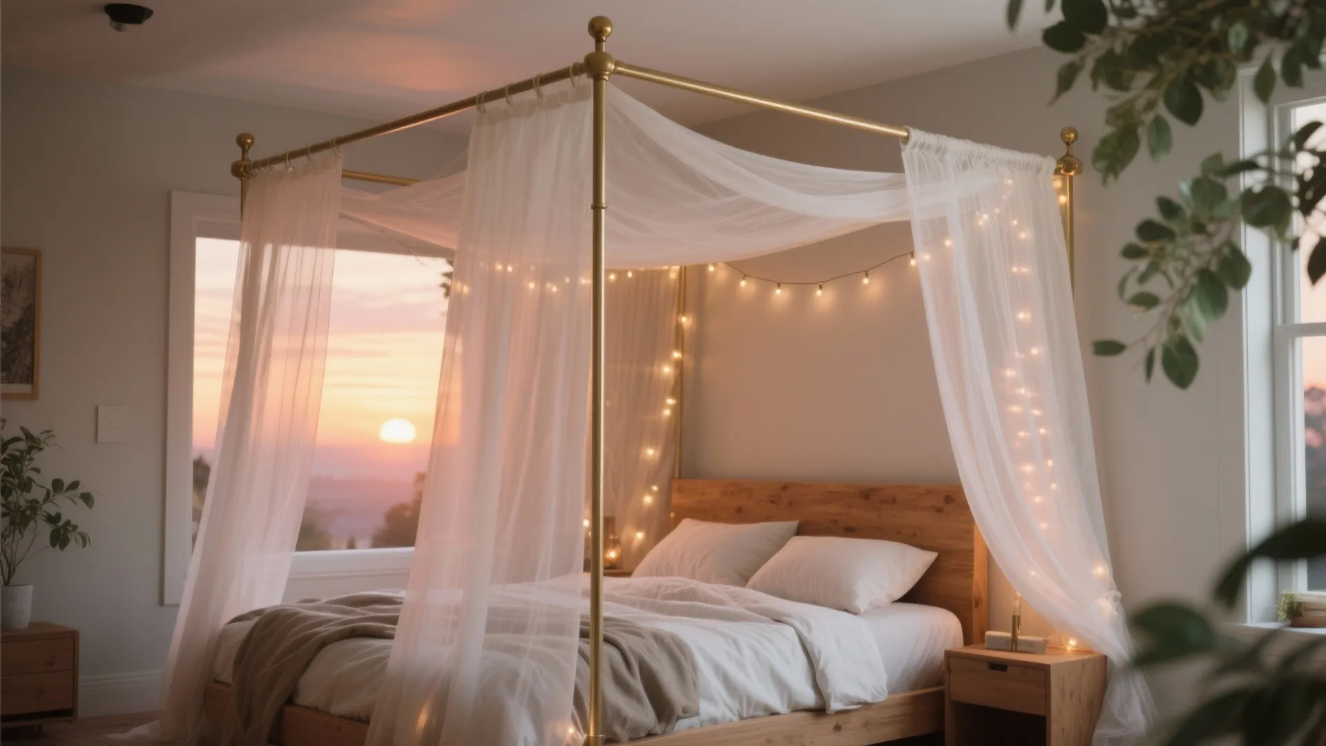 Canopy and Sheer Drapes That Transform a Bed