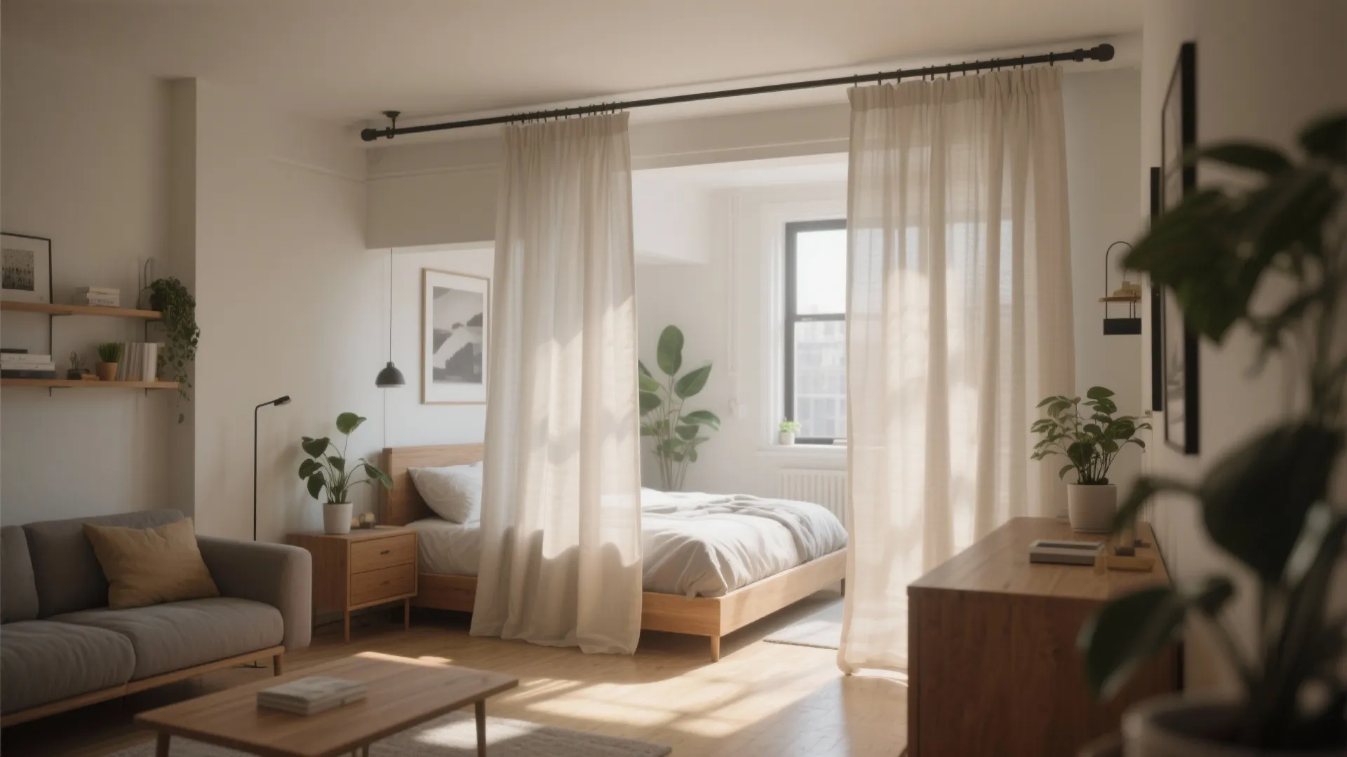 Sheer Curtains as Soft Boundaries