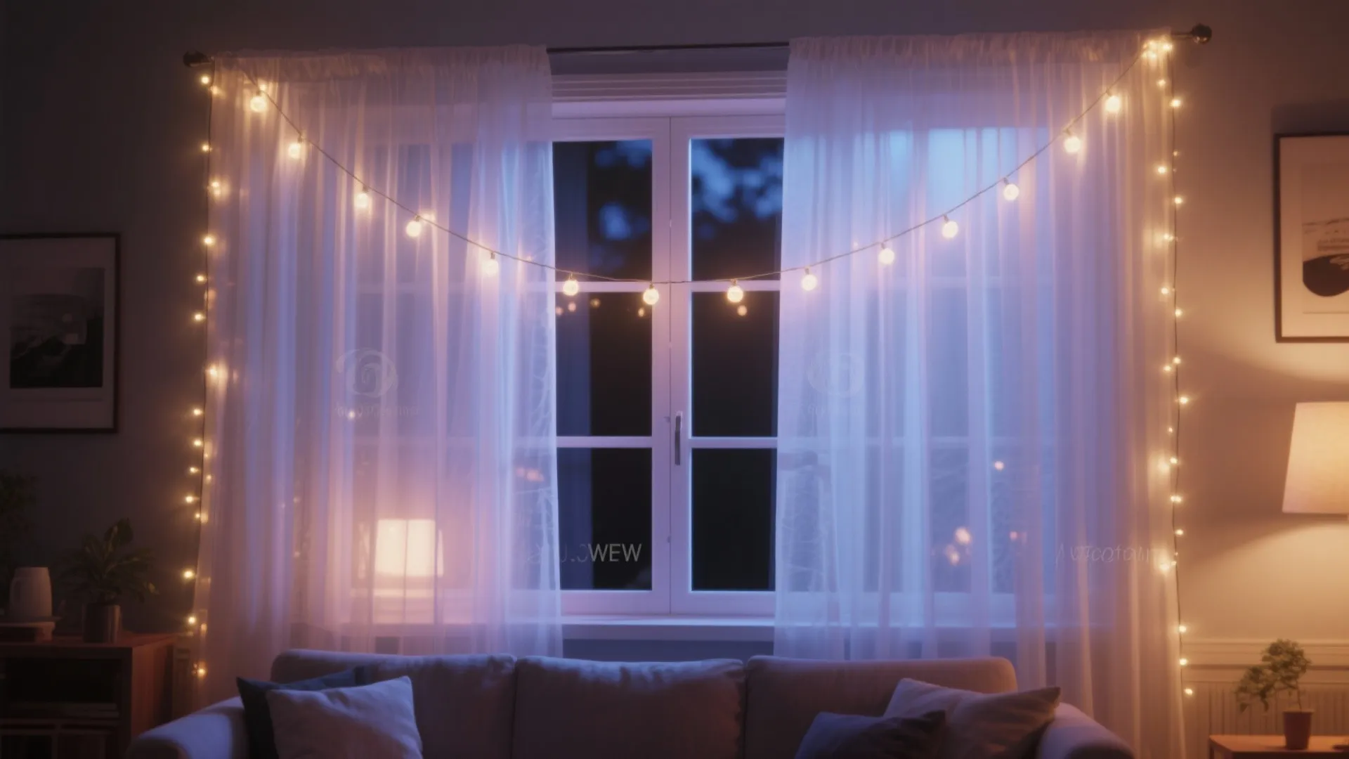 6. Draped Behind Sheer Curtains