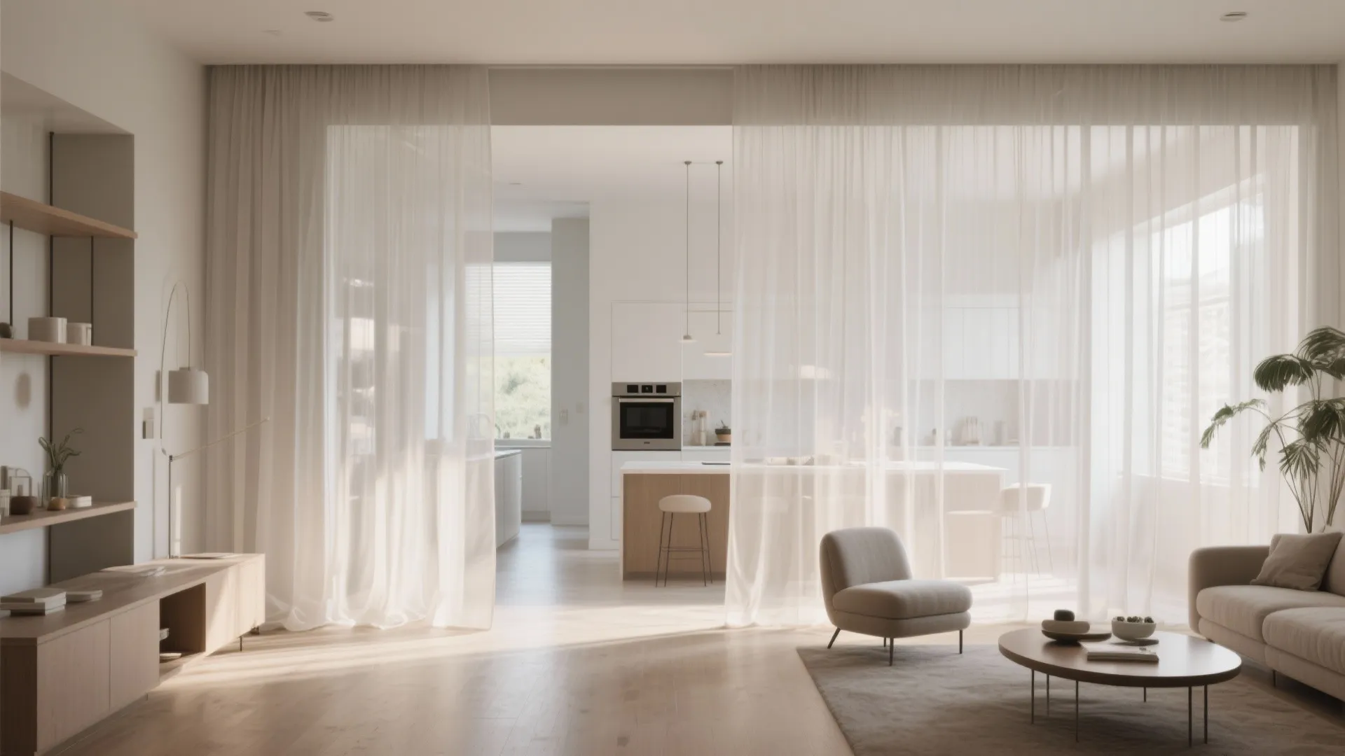 Sheer Curtains for Soft Zoning