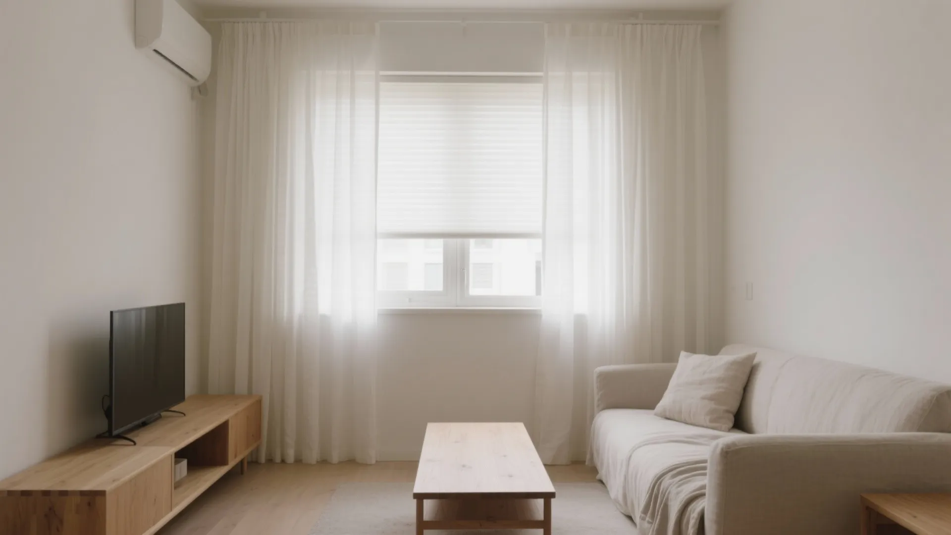 Sheer curtains and light‑filtering shades